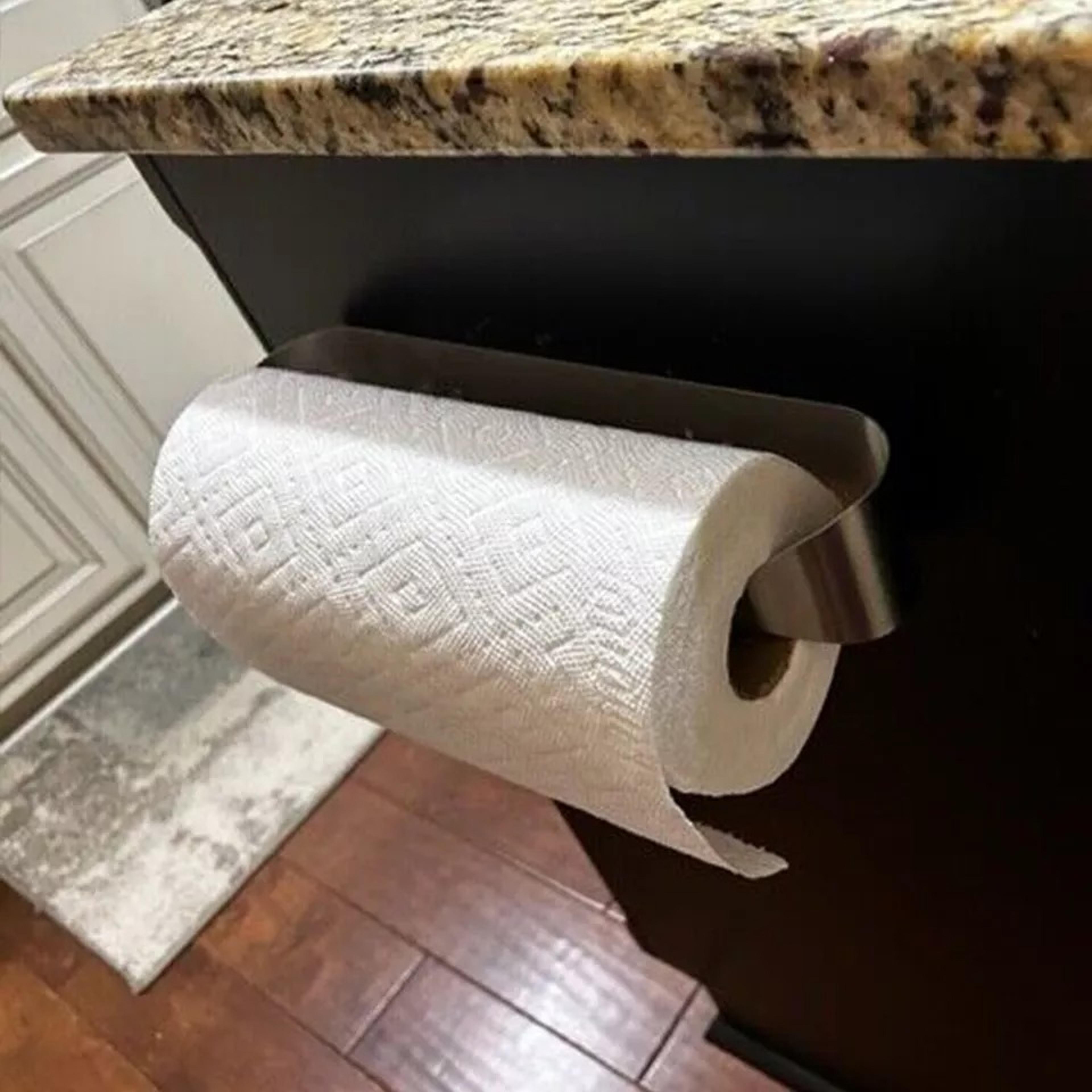 paper towel holder under cabinet wall mount steel rack kitchen
