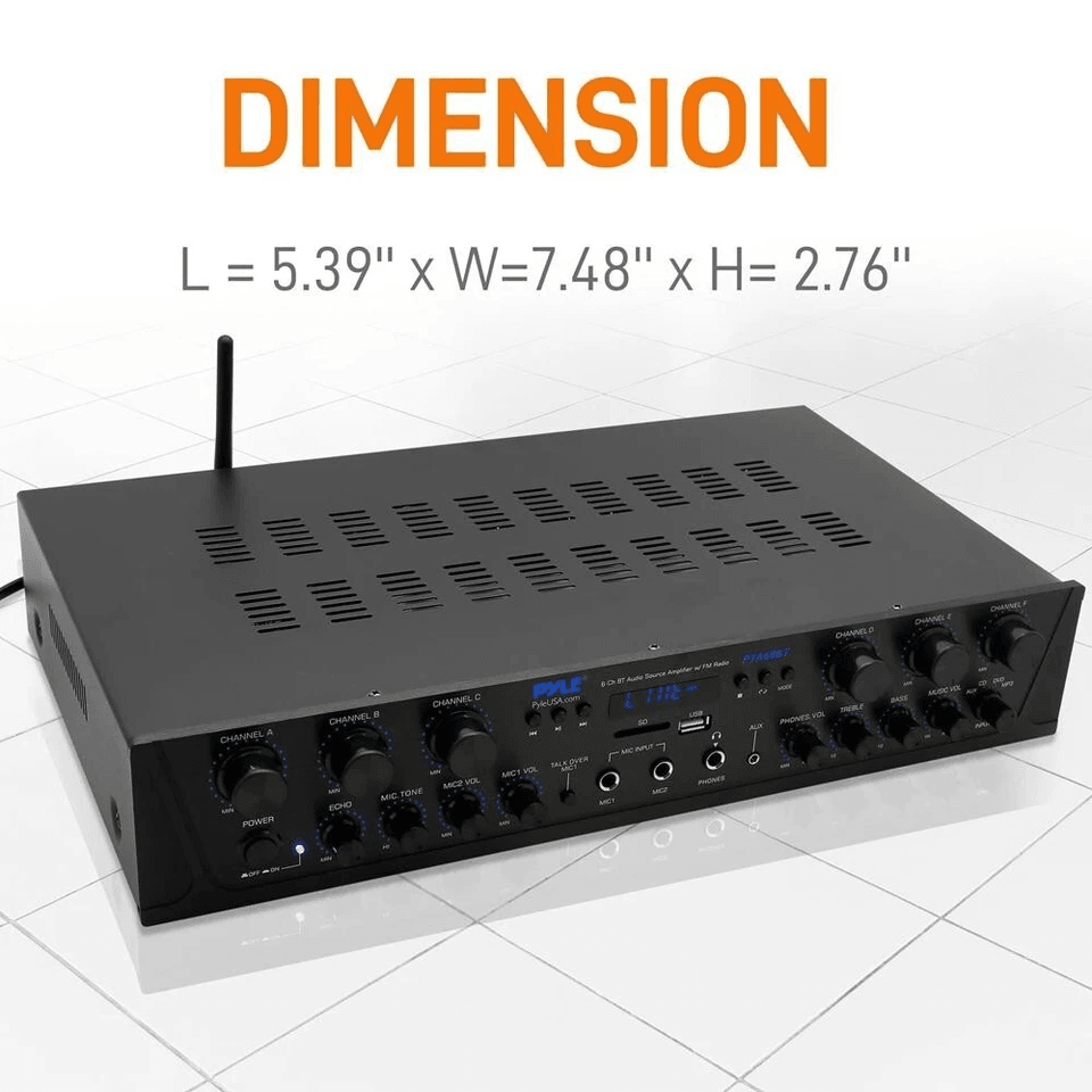 Pyle Bluetooth Home Audio Amplifier Receiver Channel Surround Sound System For Home Theater Enterta 5