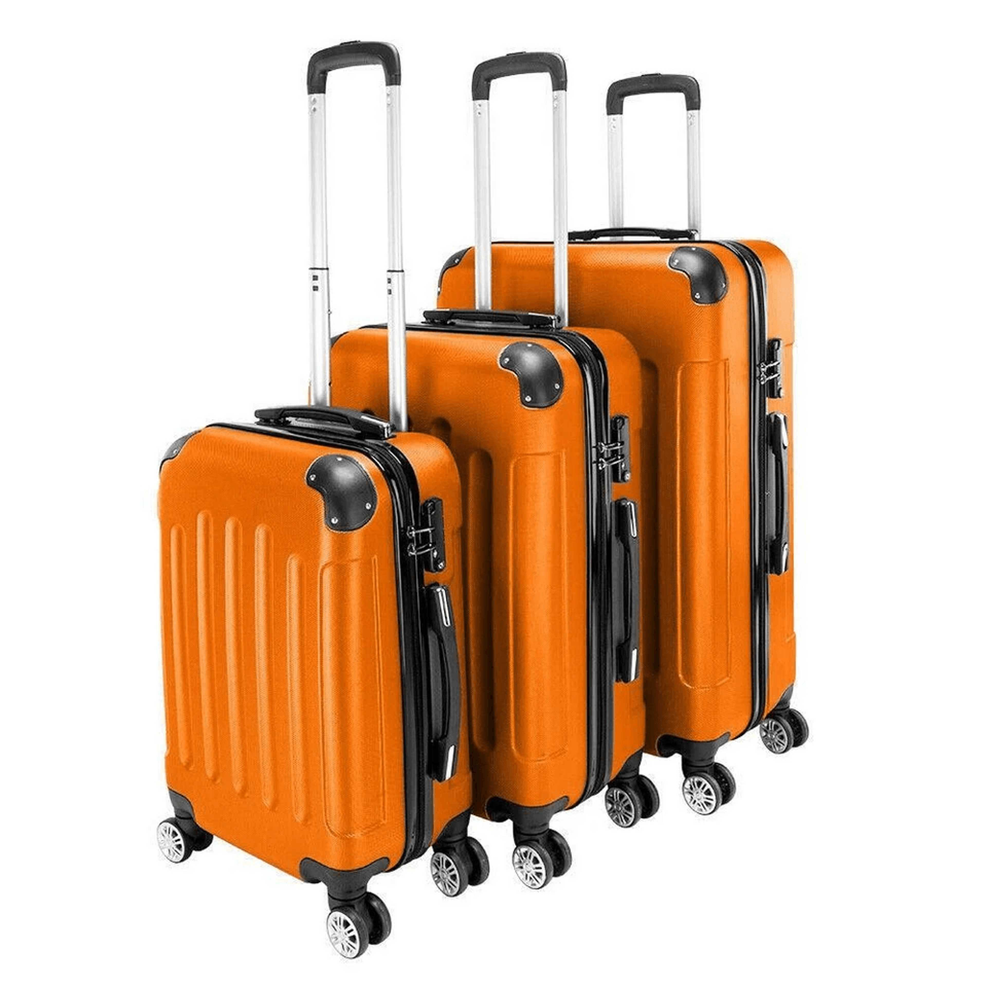 durable abs spinner luggage set, trolley suitcases with tsa-approved locks