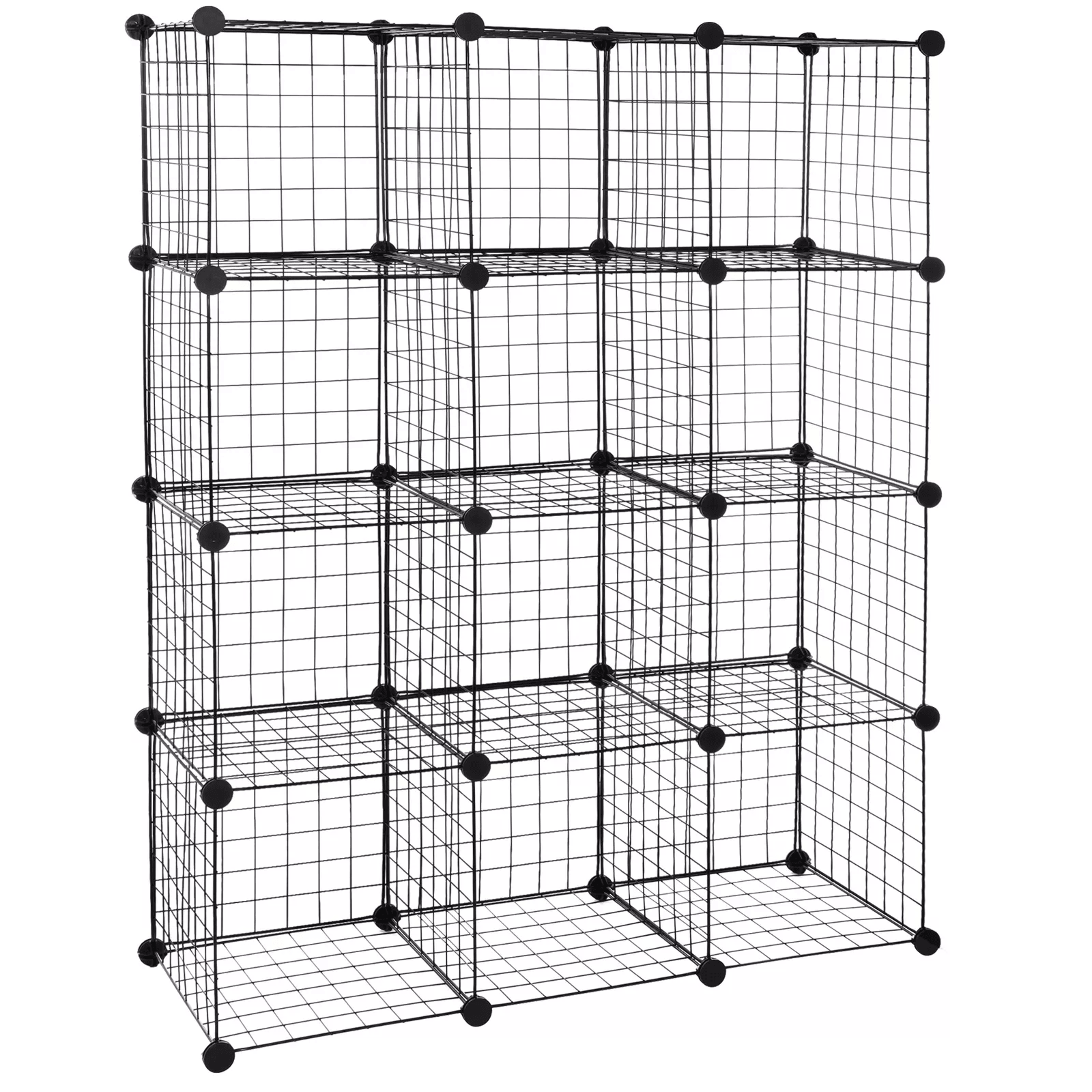 wire cube storage organizer, 12 cube modular wire shelving & closet bookshelf unit