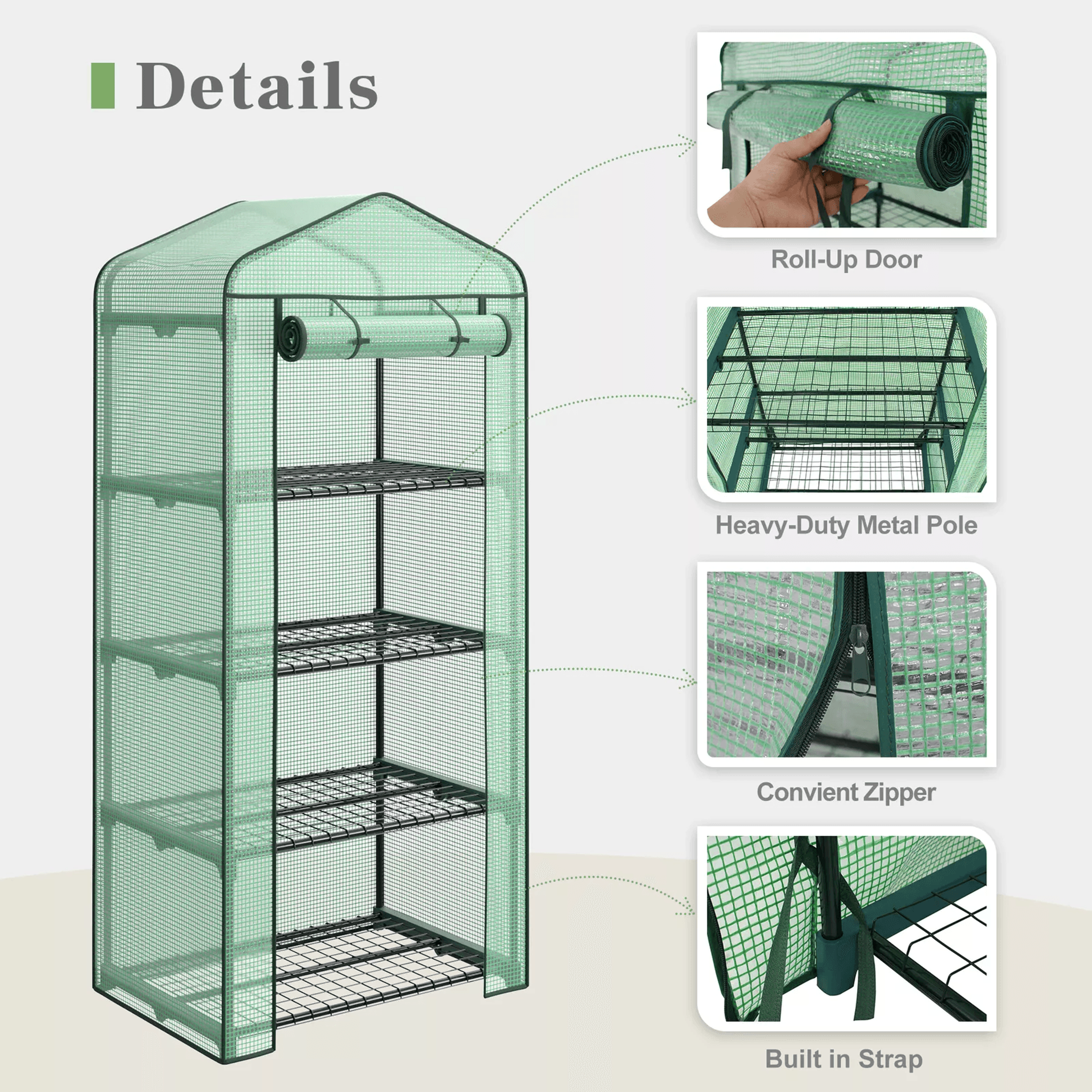 Portable Greenhouse For Indoor  Outdoor Use Waterproof PE Cover Ideal For Seedlings  Plants 0