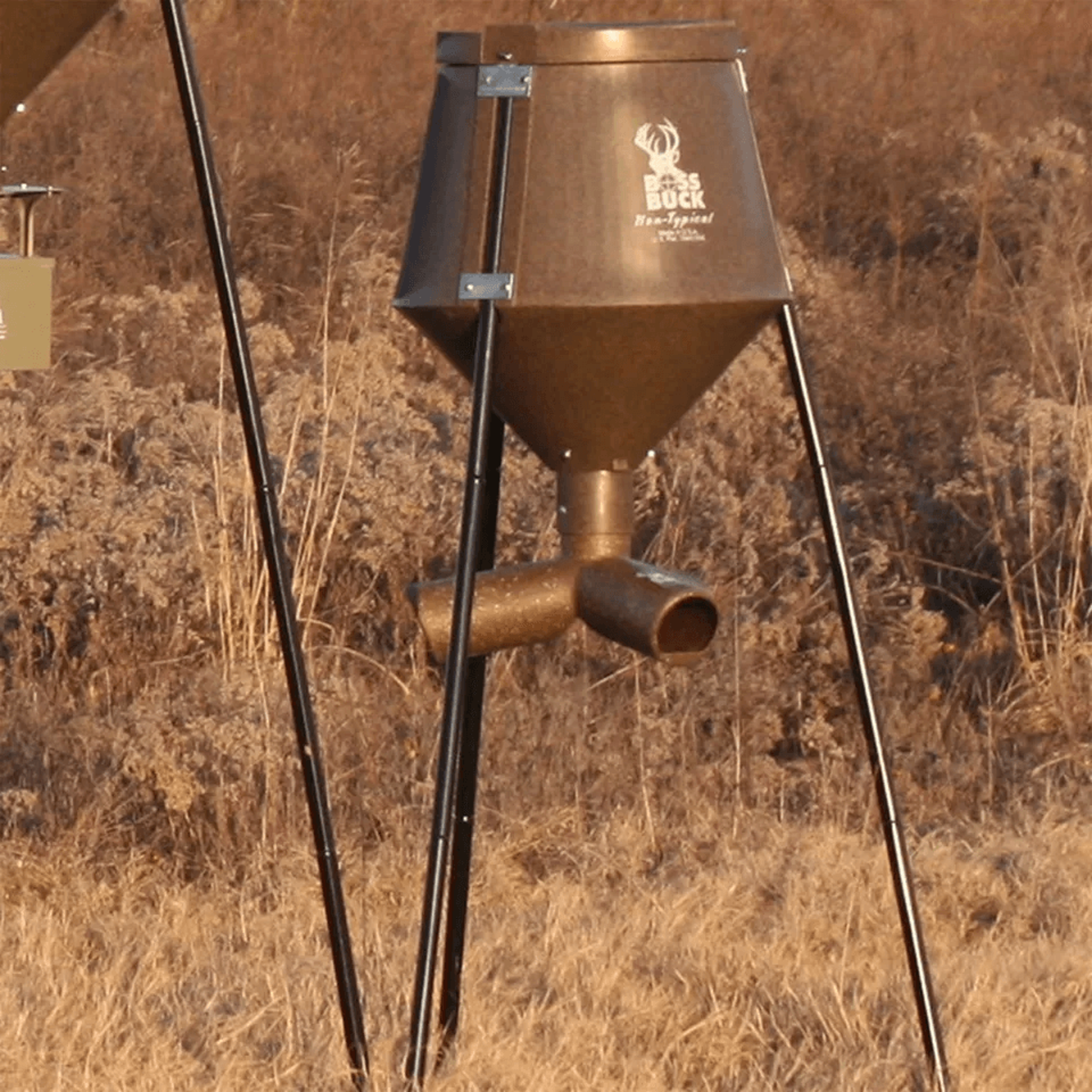 HeavyDuty Boss Buck Gravity Fed Tripod Feeder For Deer Protein  Corn Pellet Game Feeder With Adjust 2