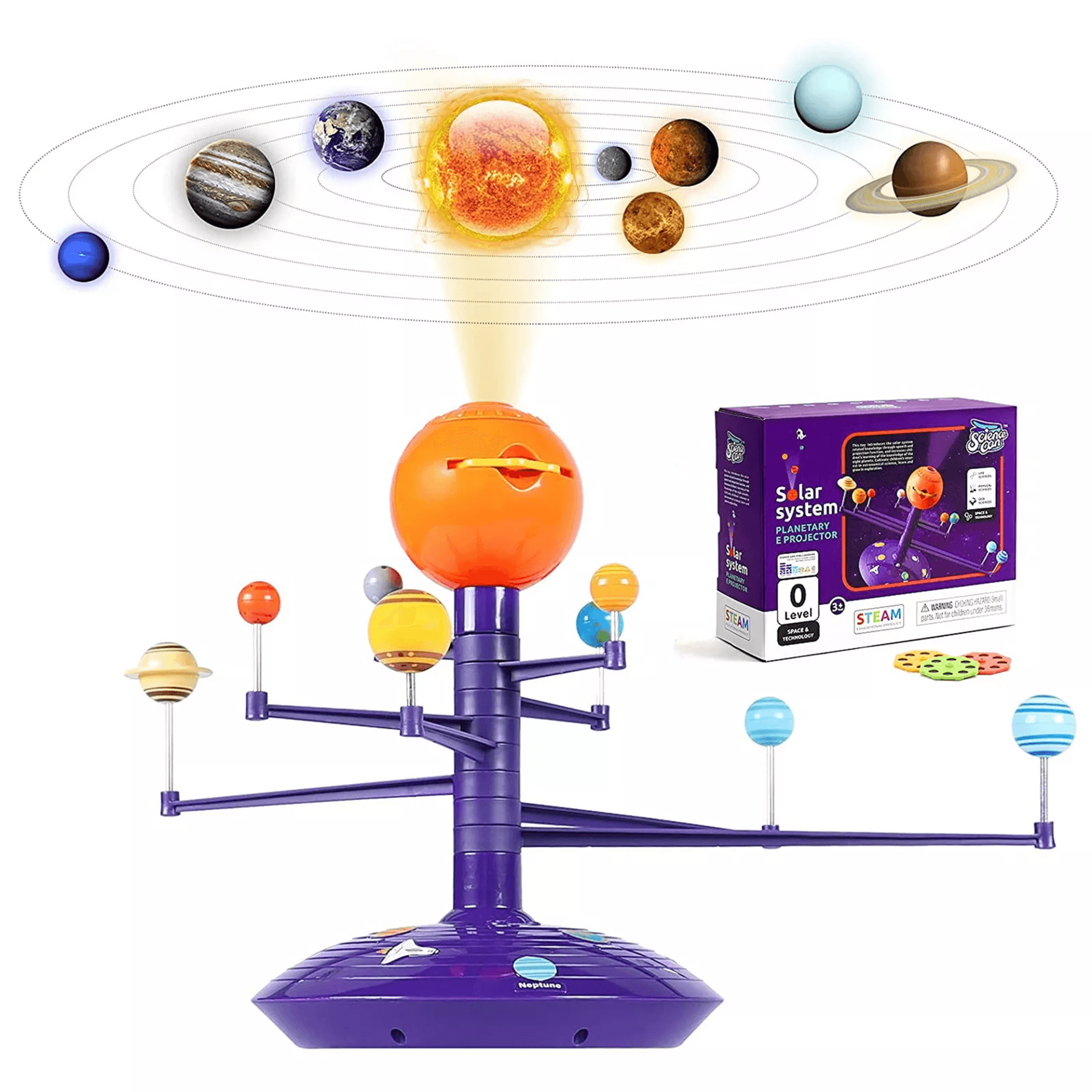 science can solar system planetary electronic projector with viewing discs, educational space toy with image slides