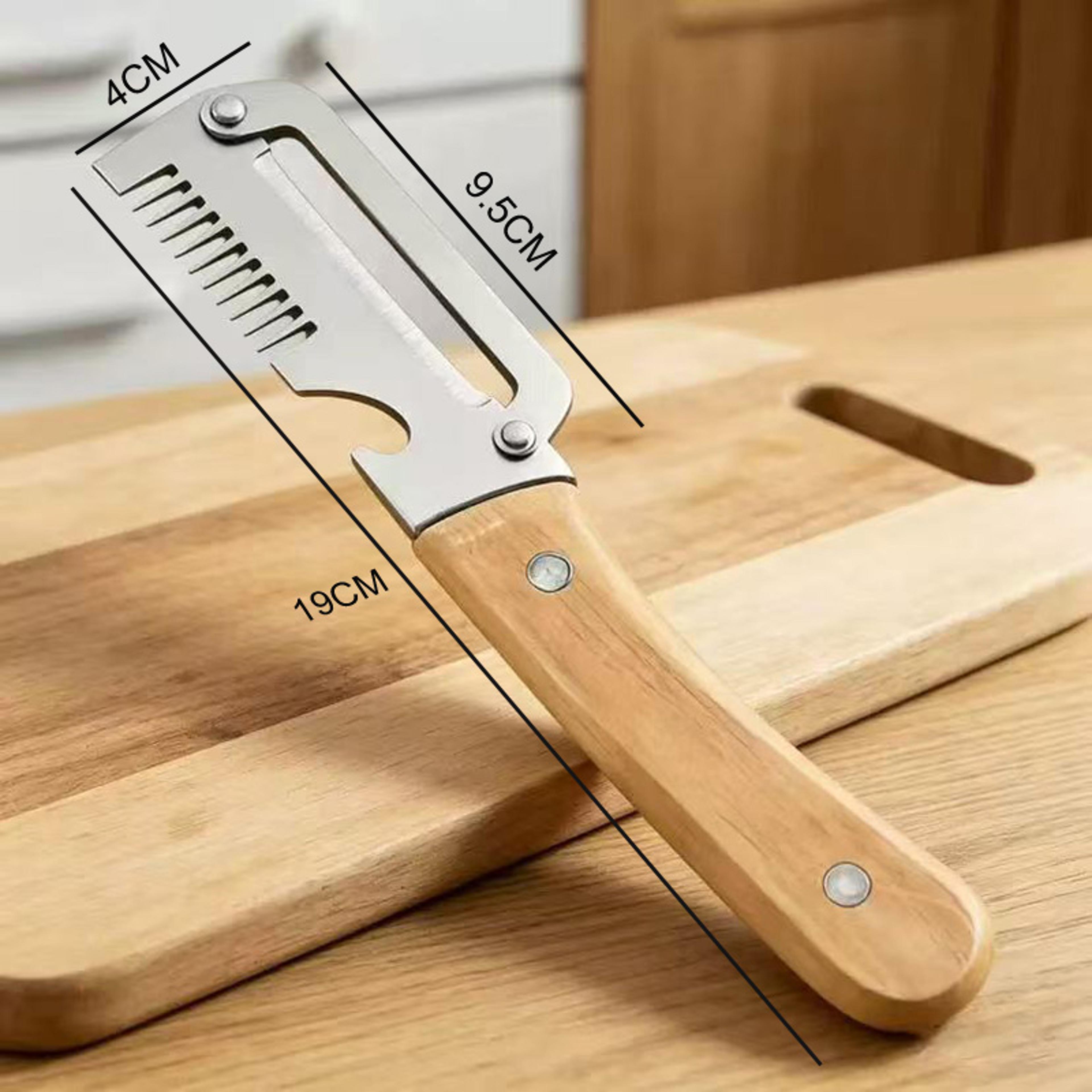 WoodGrip 2 In 1 Paring Knife  Vegetable Peeler For Fruits Potatoes And Everyday Prep 6