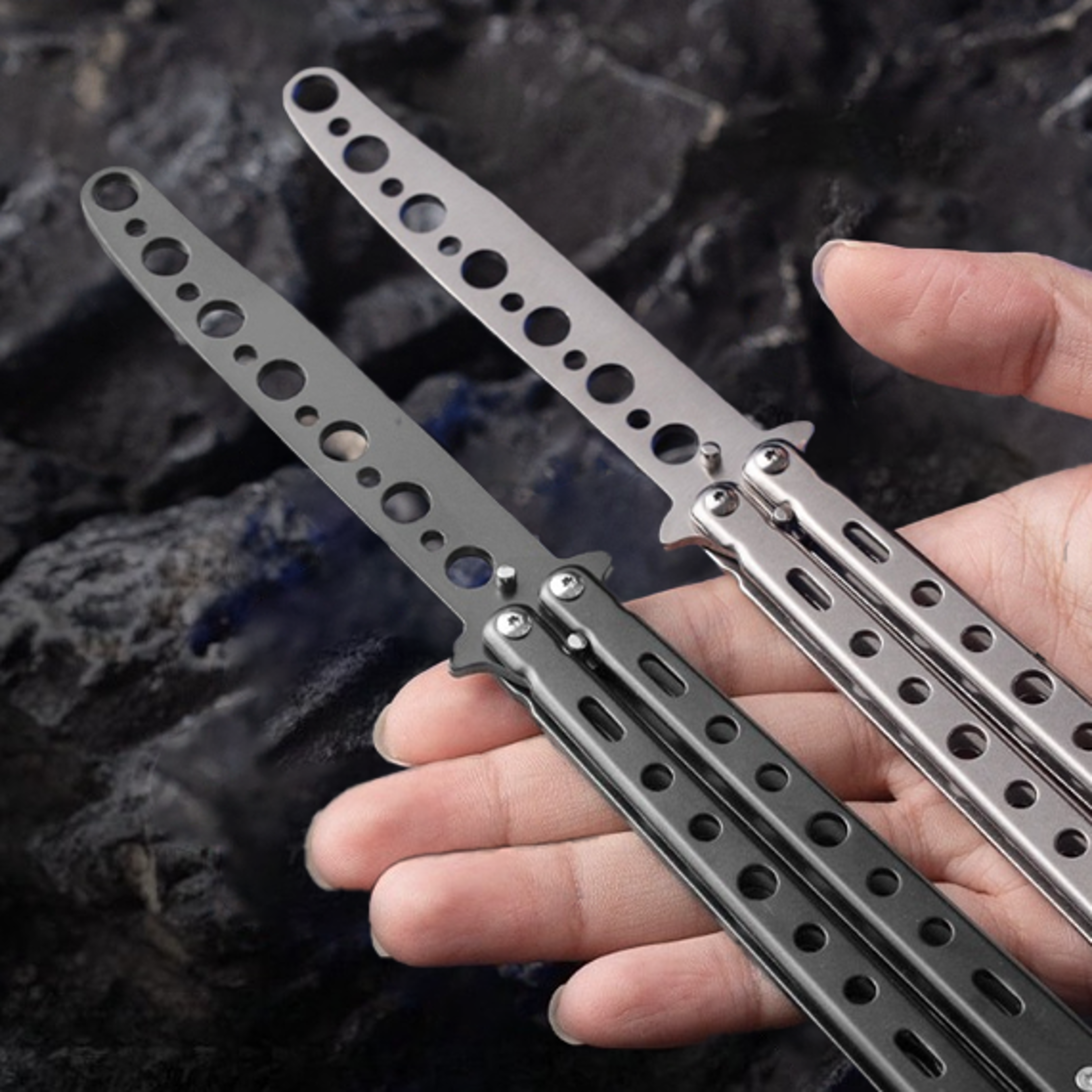 professional steel butterfly knife trainer portable folding practice butterfly knife for martial arts & flipping skill