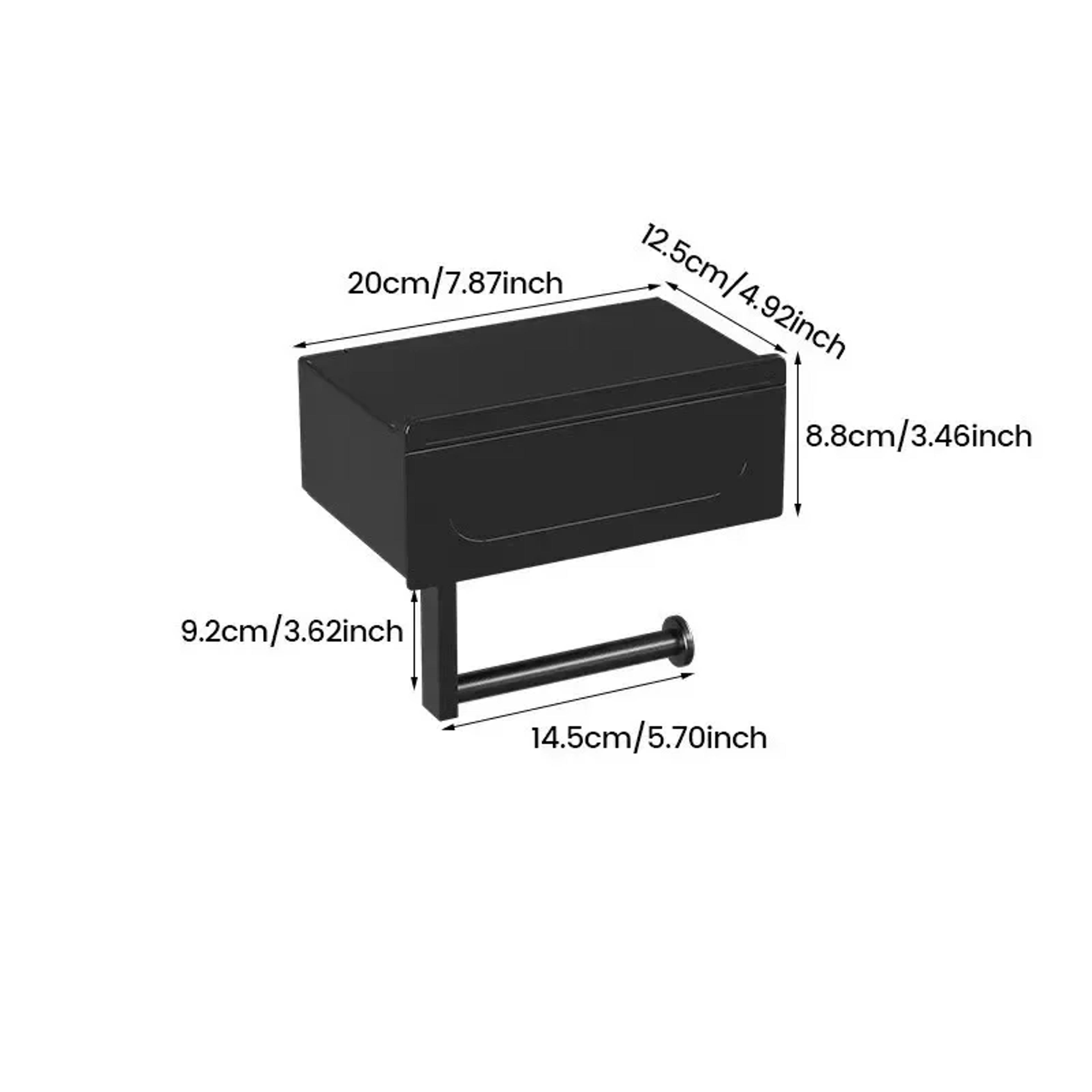 Aero Shelf Drill Free Toilet Paper Holder With Storage Shelf 5
