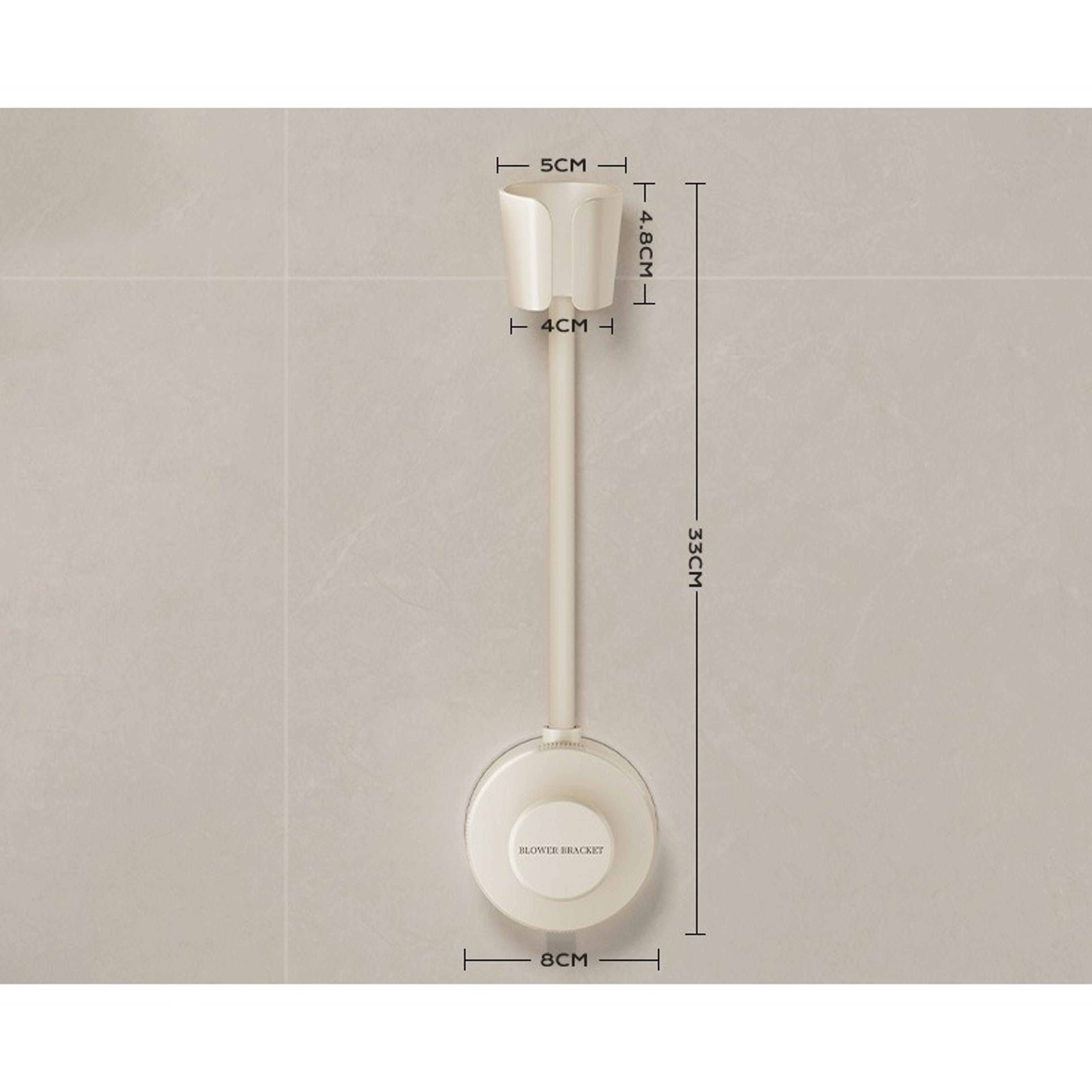 Premium Hands Free Suction Cup Hair Dryer Holder  Bathroom Organizer Shelf 4