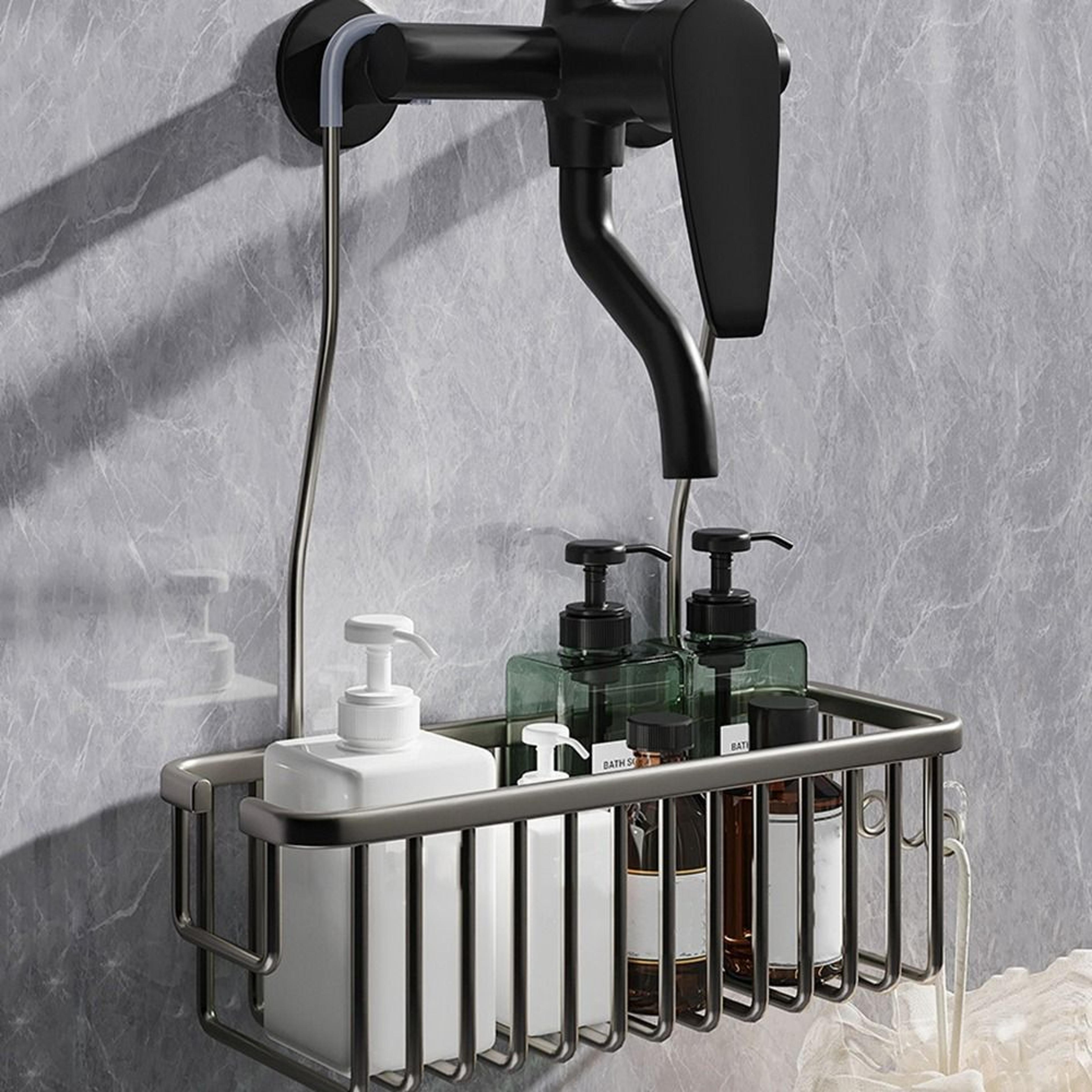 Rustproof Hanging Shower Caddy Organizer With Hooks  Large Capacity Storage Shelf 8