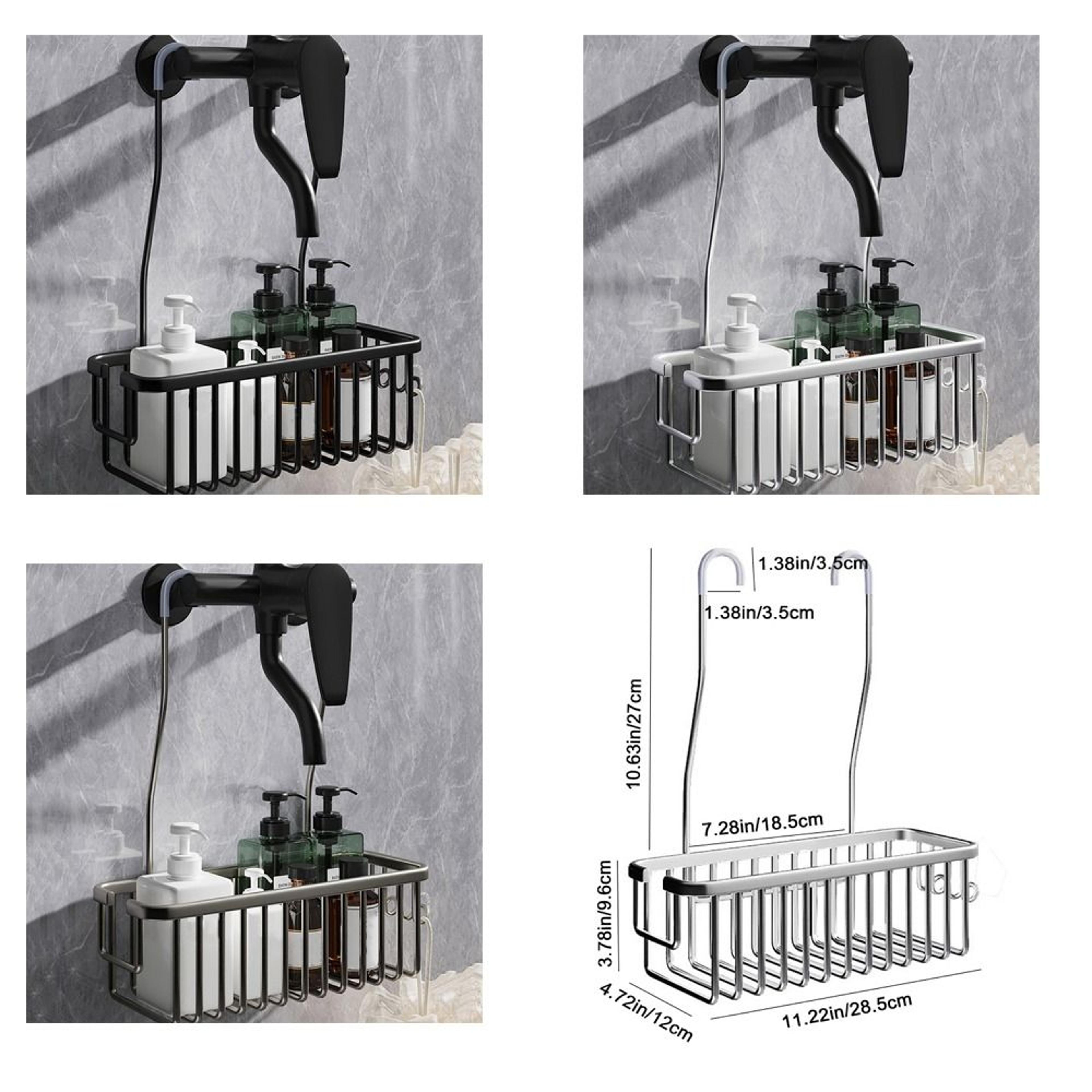 Rustproof Hanging Shower Caddy Organizer With Hooks  Large Capacity Storage Shelf 5