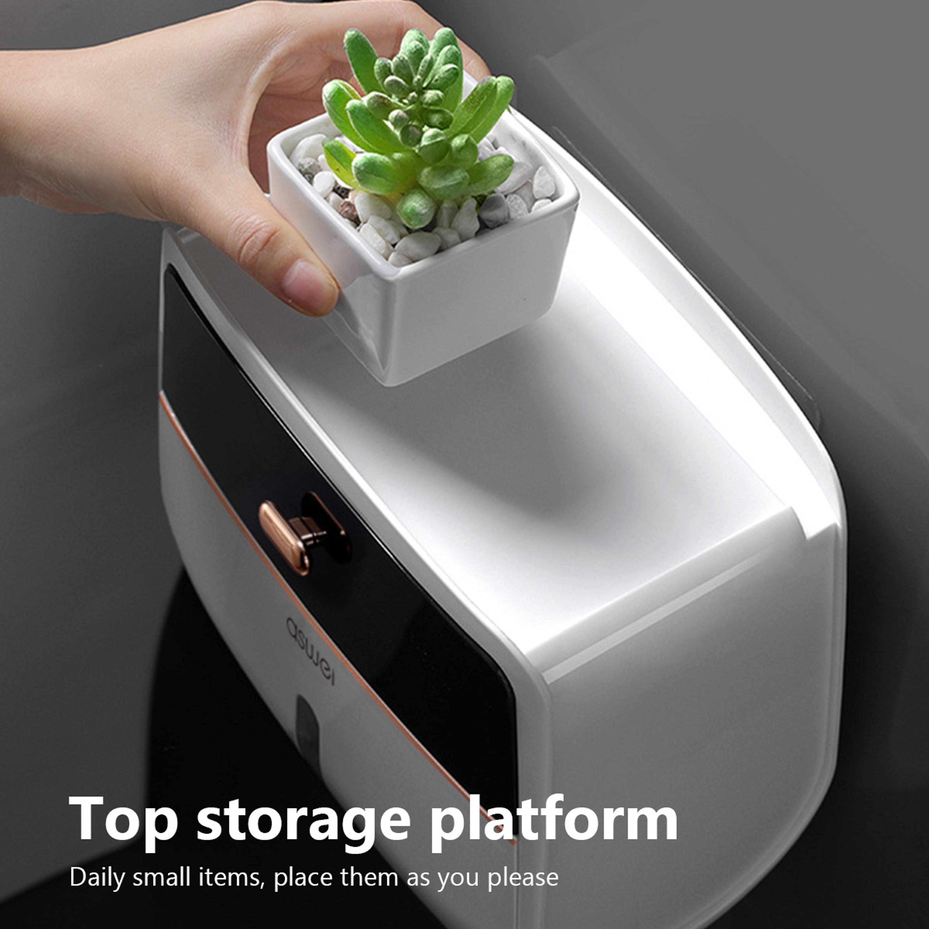 Premium Waterproof Double Layer Toilet Paper Holder  Storage Dispenser 2