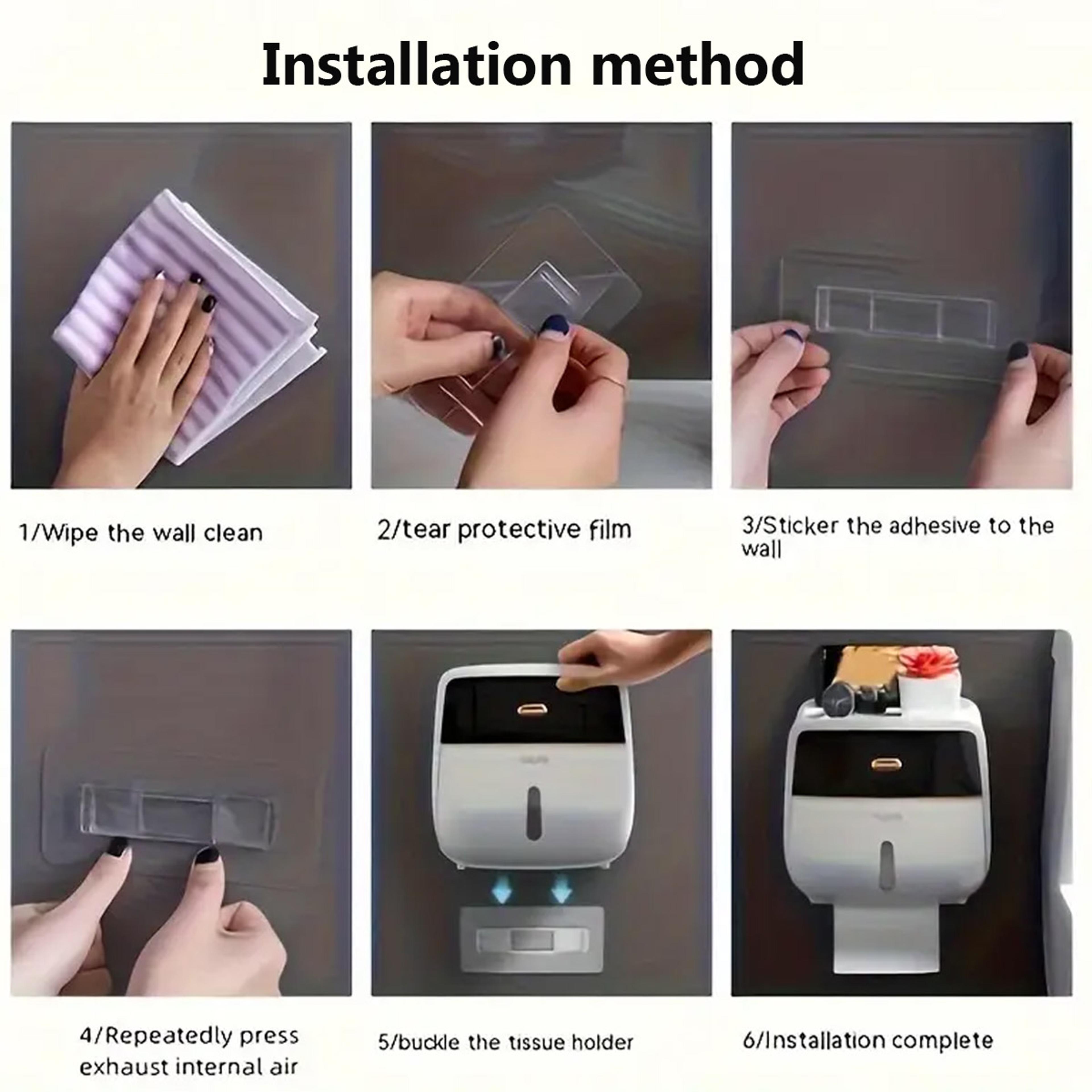 Premium Waterproof Double Layer Toilet Paper Holder  Storage Dispenser 5