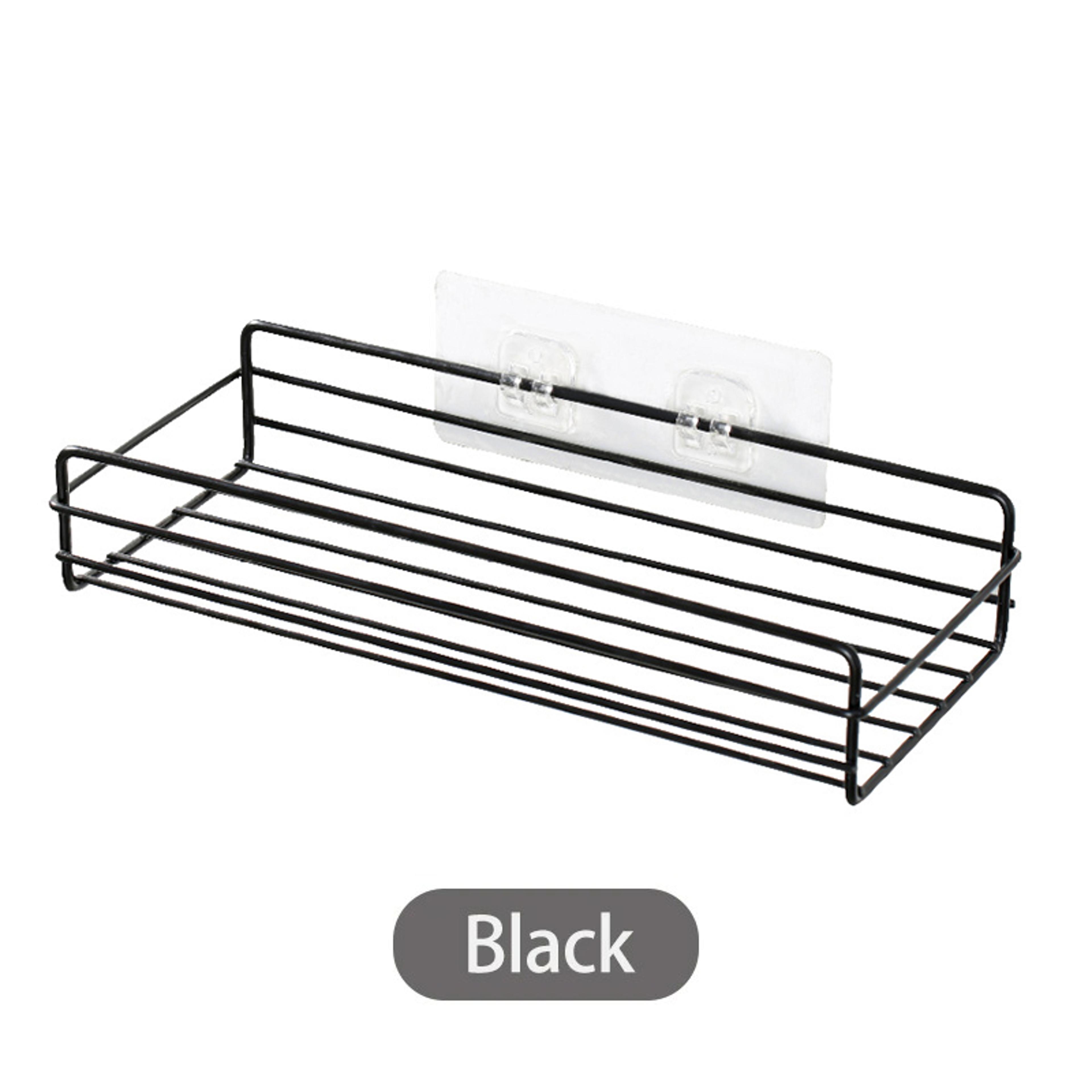 Premium Matte Black Bathroom Corner Shelf Punch Free Wall Mounted Organizer Rack Space Saving Stora 5