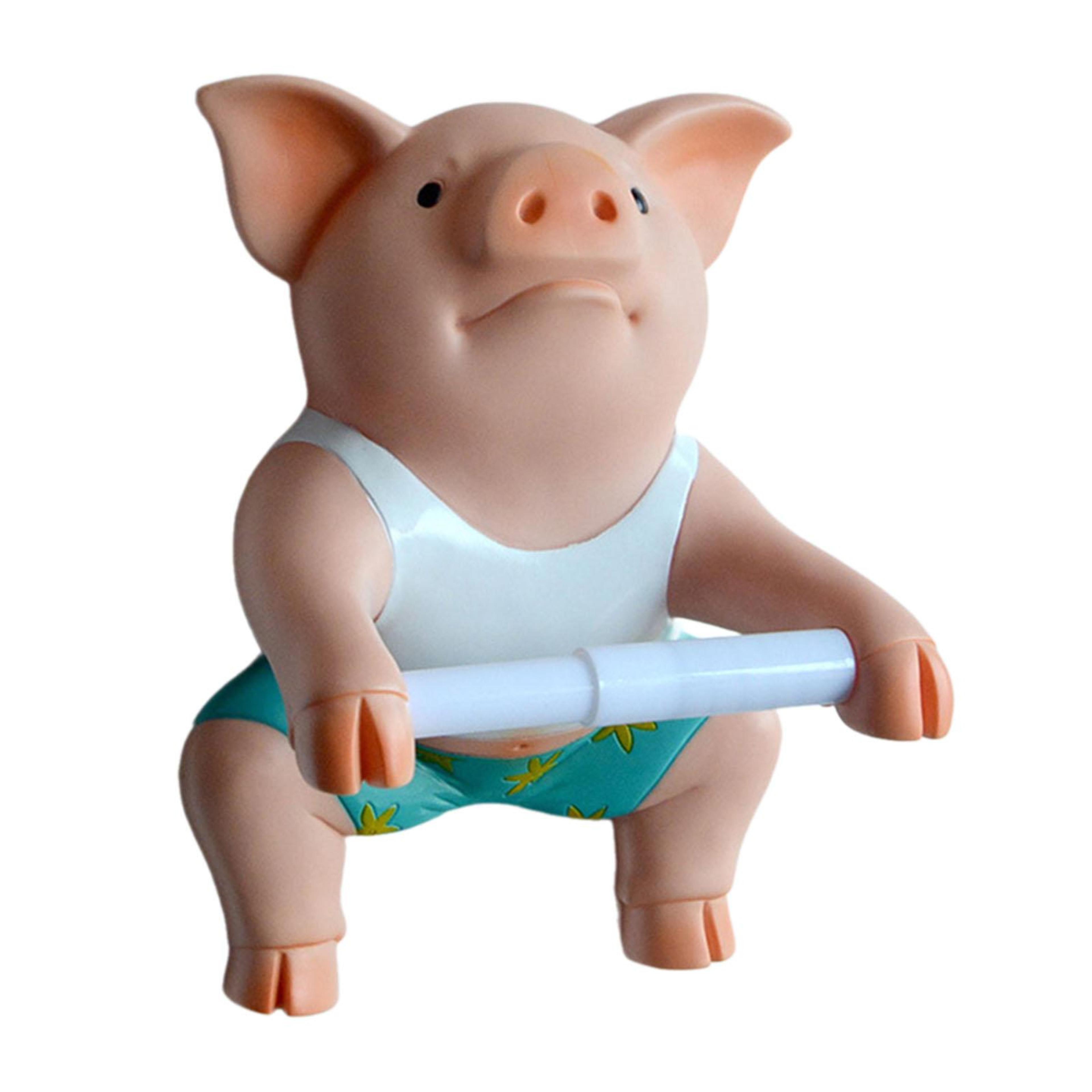 Pig Wall Mounted Toilet Paper Holder Funny Animal Tissue Roll Organizer For Bathroom Decor 3