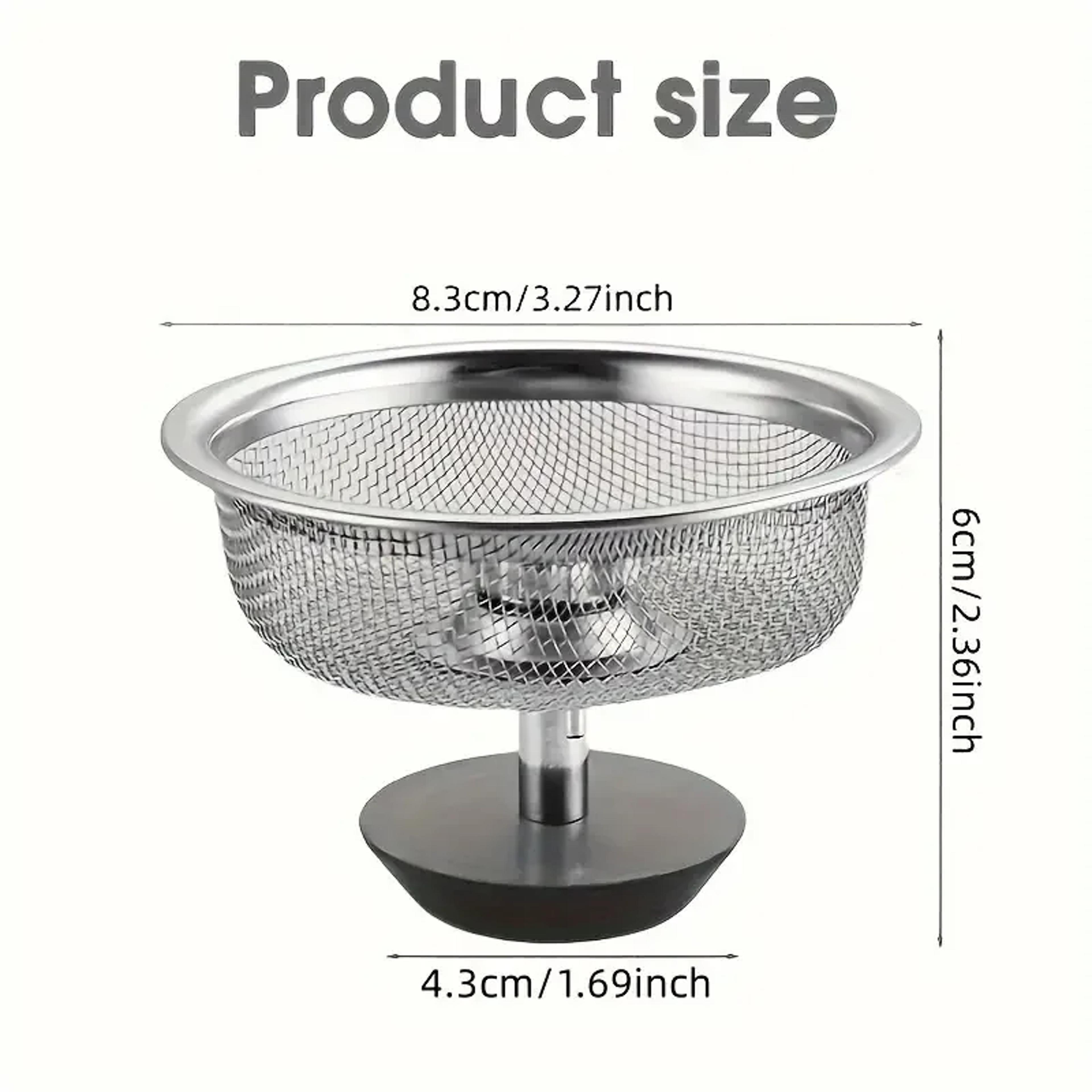 Stainless Steel Kitchen Sink Strainer  Stopper Set With Handle AntiClog Drain Basket Filter 1