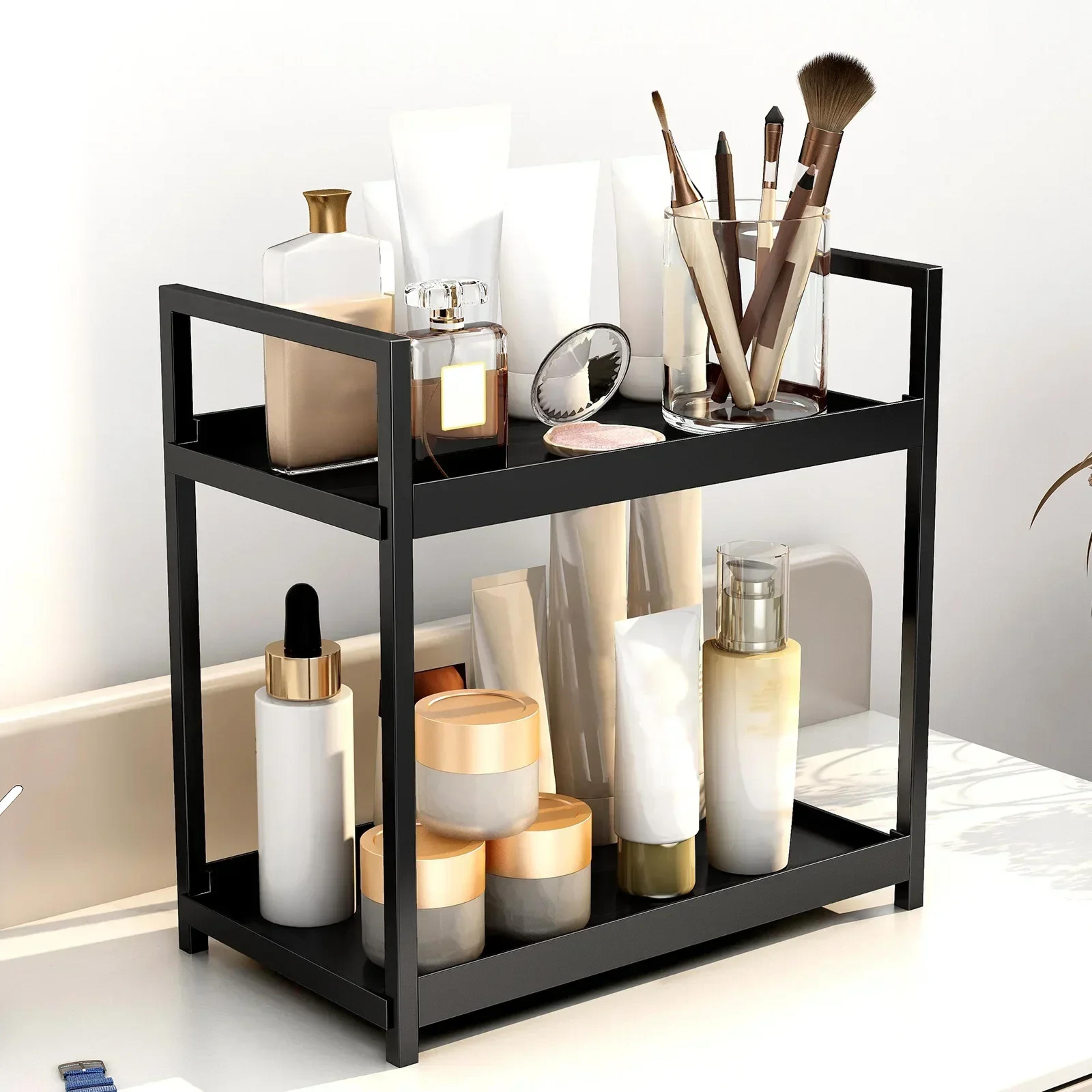 Modern 2 Tier Desktop Organizer  Cosmetics Rack For Bathroom Vanity  Office Desk Storage 1