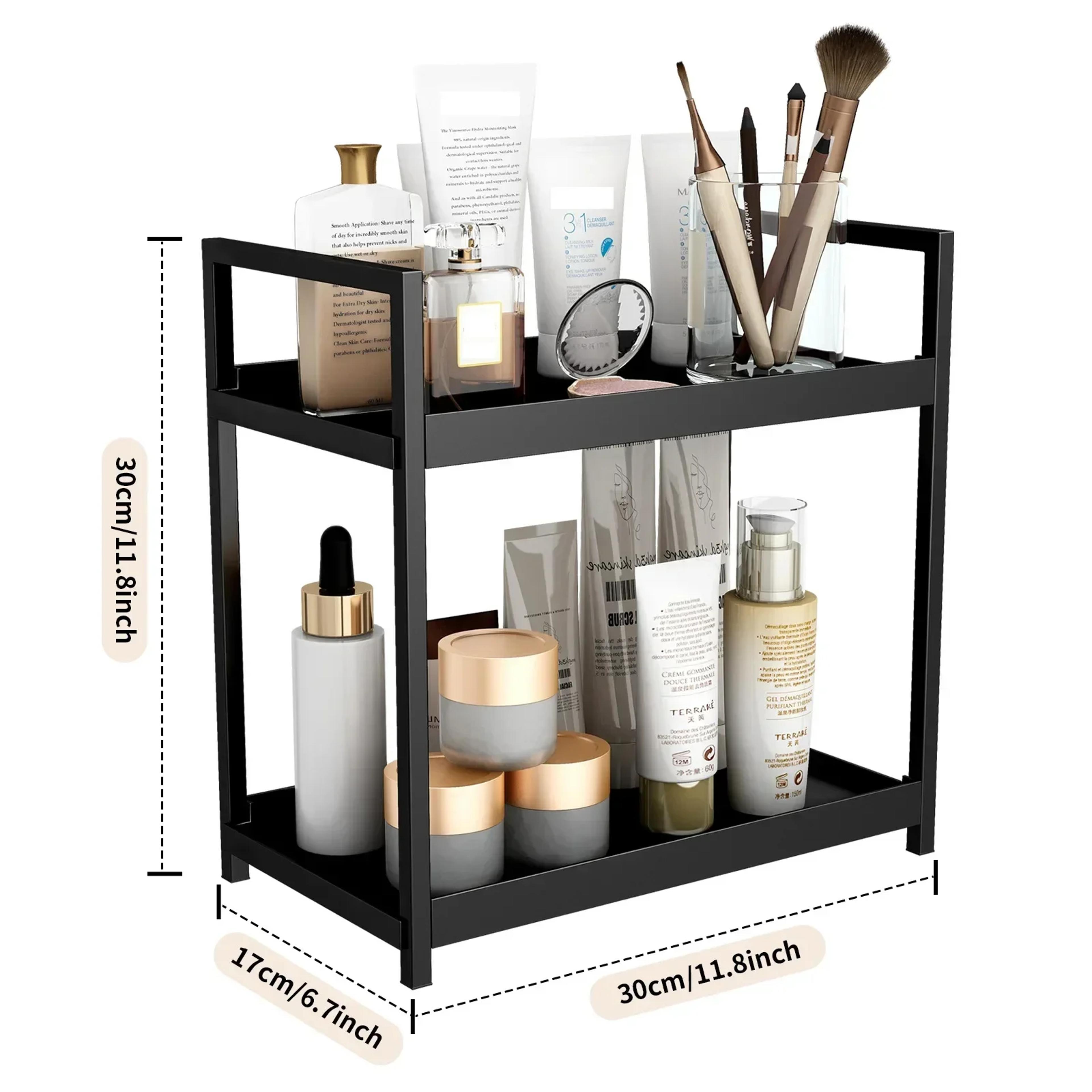 Modern 2 Tier Desktop Organizer  Cosmetics Rack For Bathroom Vanity  Office Desk Storage 5