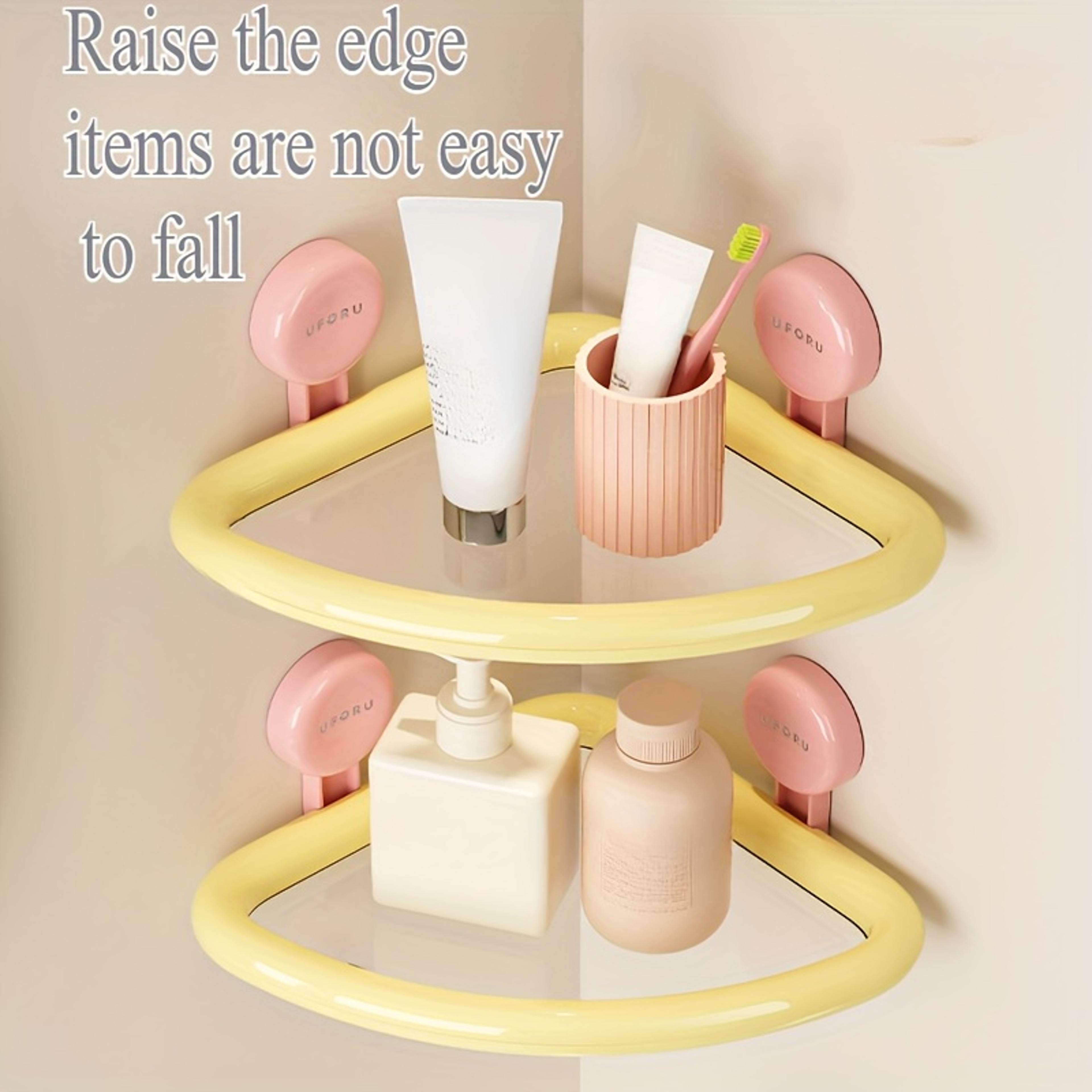 Premium Bathroom Storage Rack Drill Free Suction Cup Shower Rack Corner Shelf Organizer 4