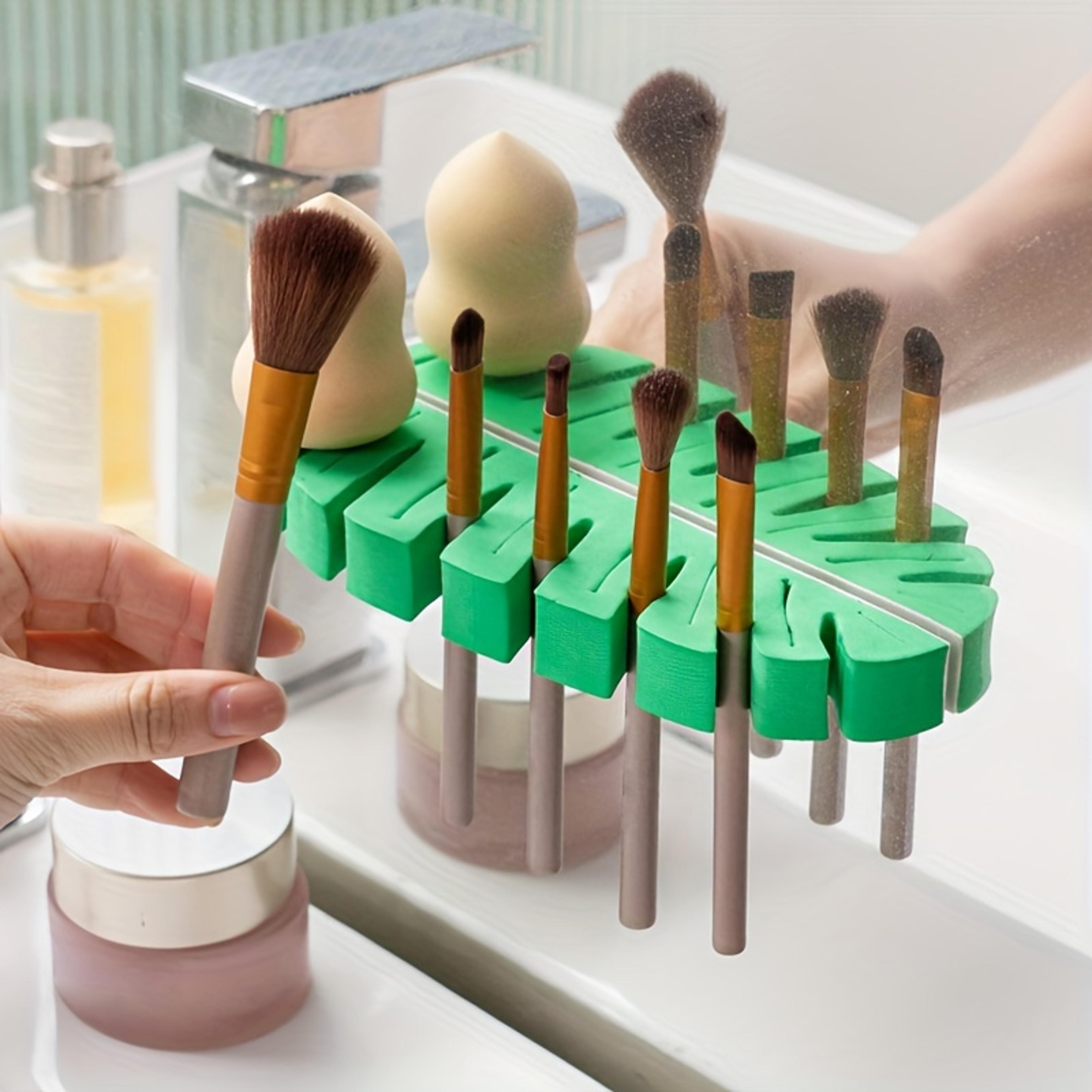 LeafFlow Bathroom Organizer  Makeup Brush Holder With Self Draining Rack 4
