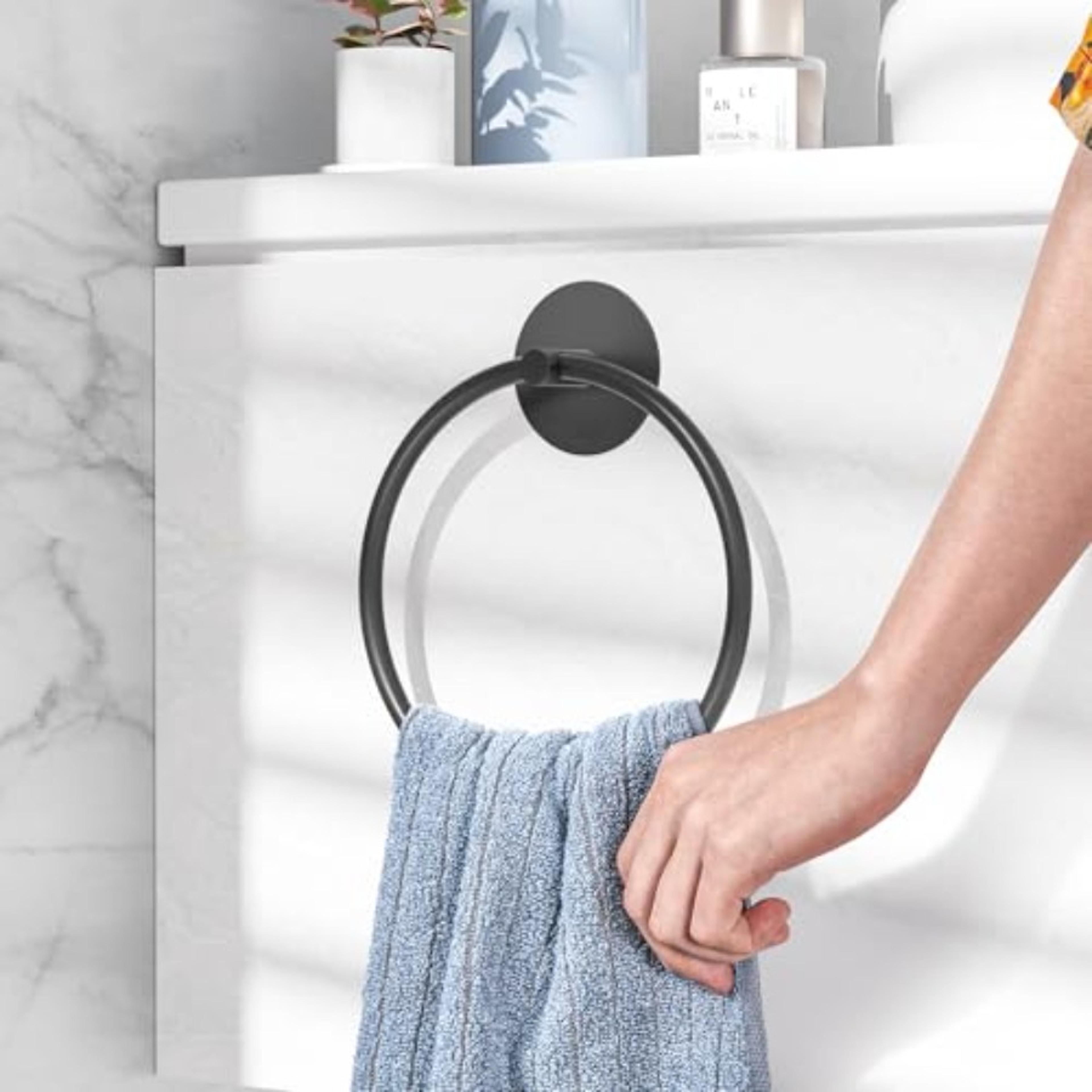 aquagrip adhesive towel ring stainless steel wall mounted hand towel holders