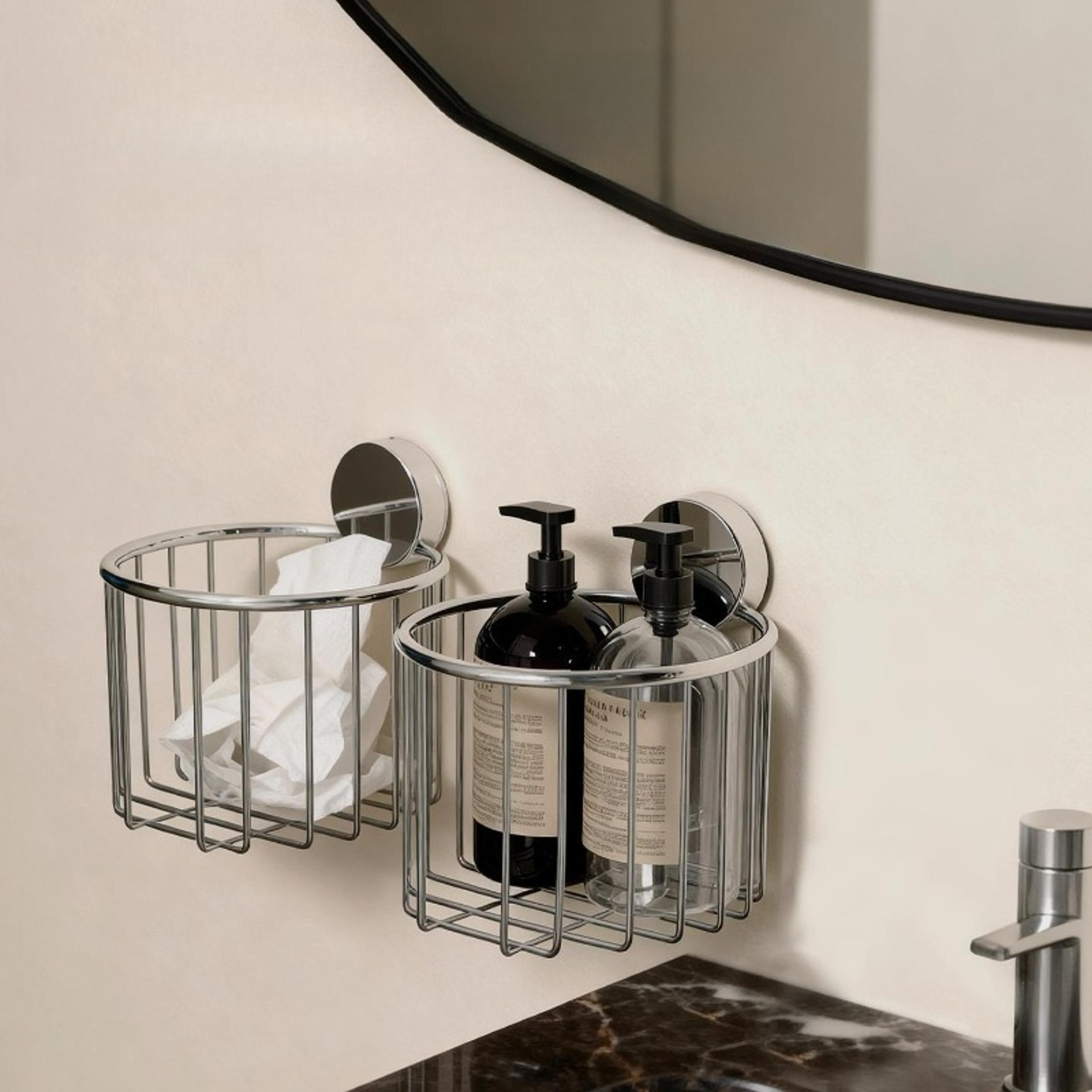 Stainless Steel Suction Cup Toilet Paper Holder Wall Mount No Drill Bathroom Tissue Rack 2