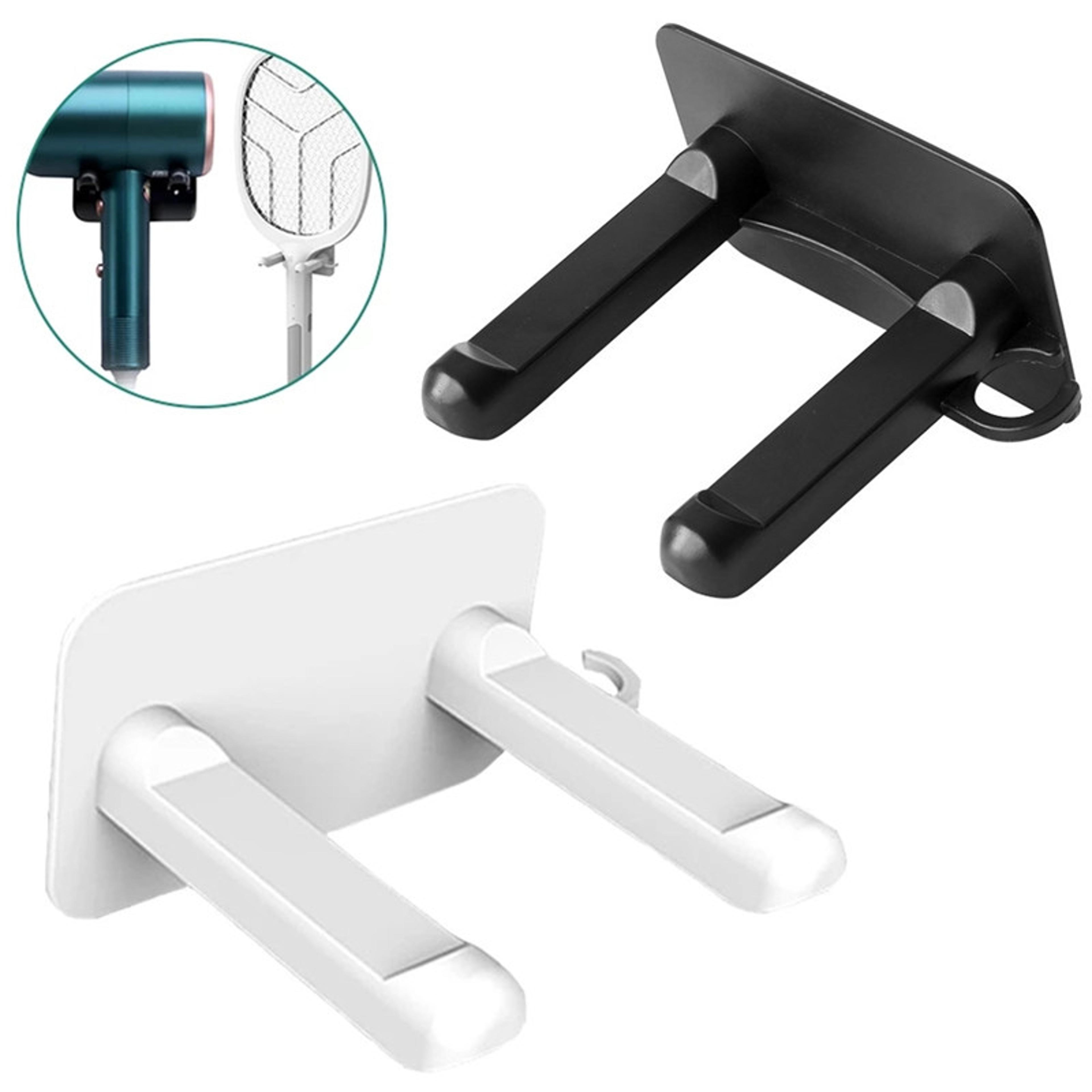 Hair Dryer Wall Mount Organizer With Phone Shelf Towel Hook  Bathroom Storage Rack 2