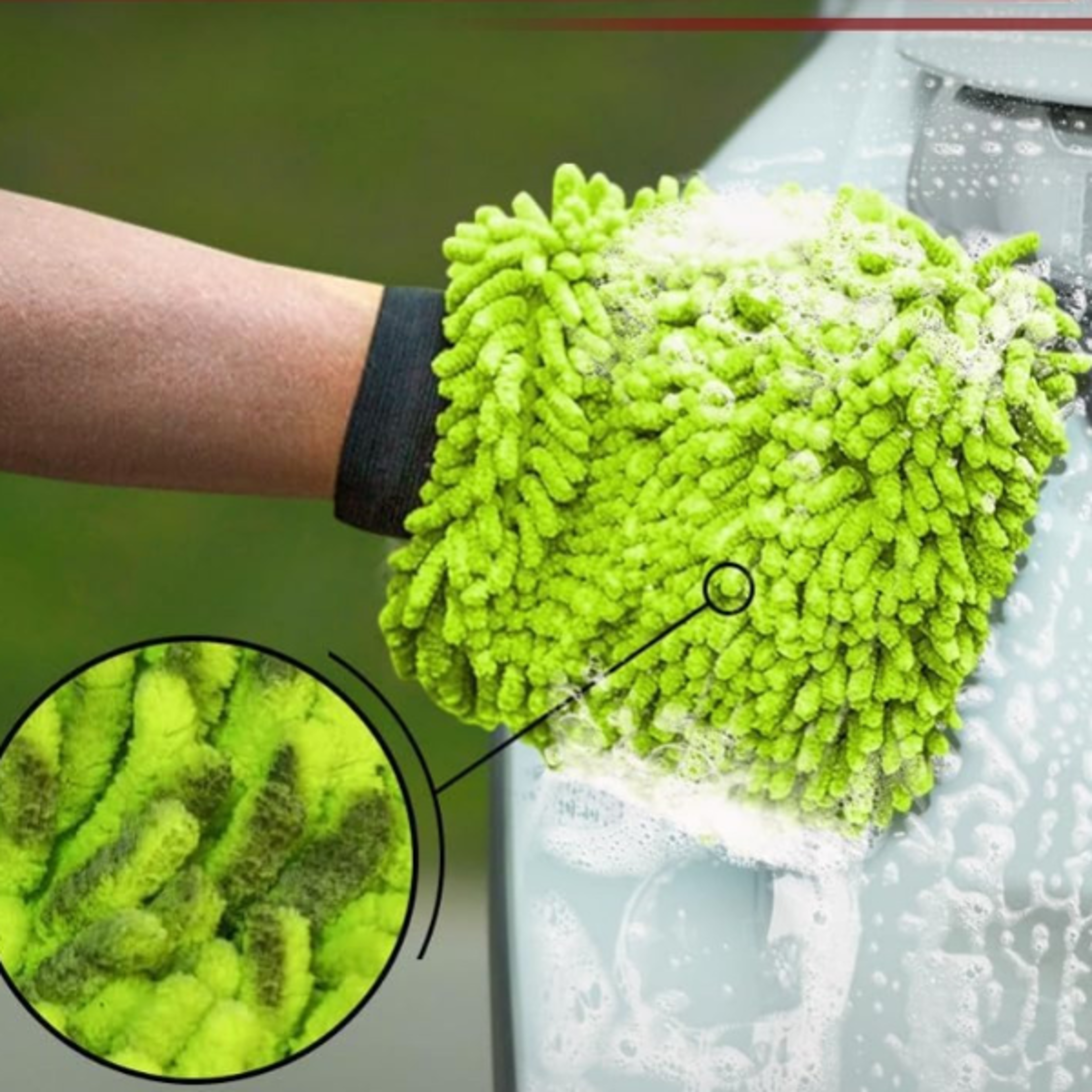 premium scratch free microfiber car & bike wash gloves (high absorbency cleaning mitt)