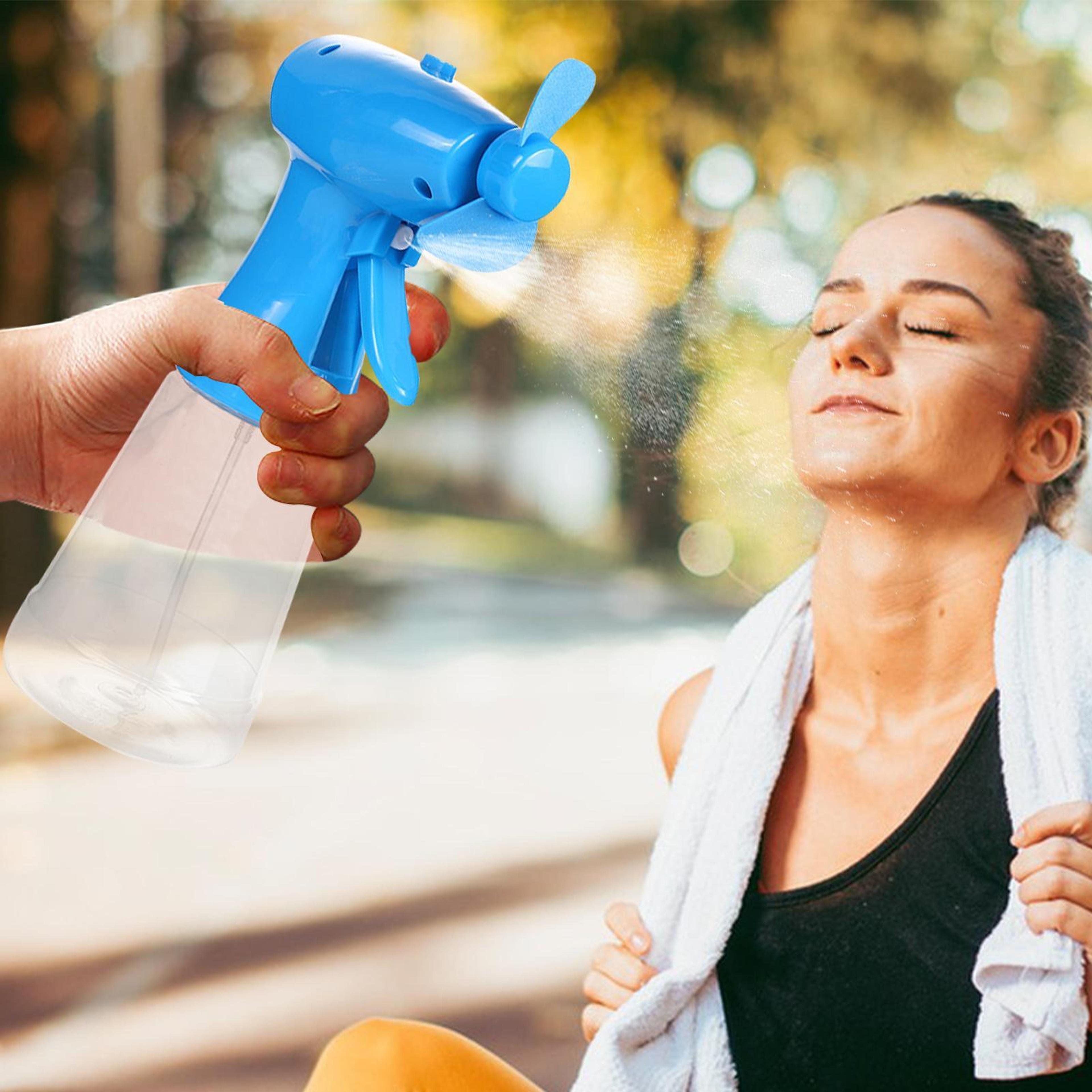 portable misting fan water bottle cooler for kids & adults