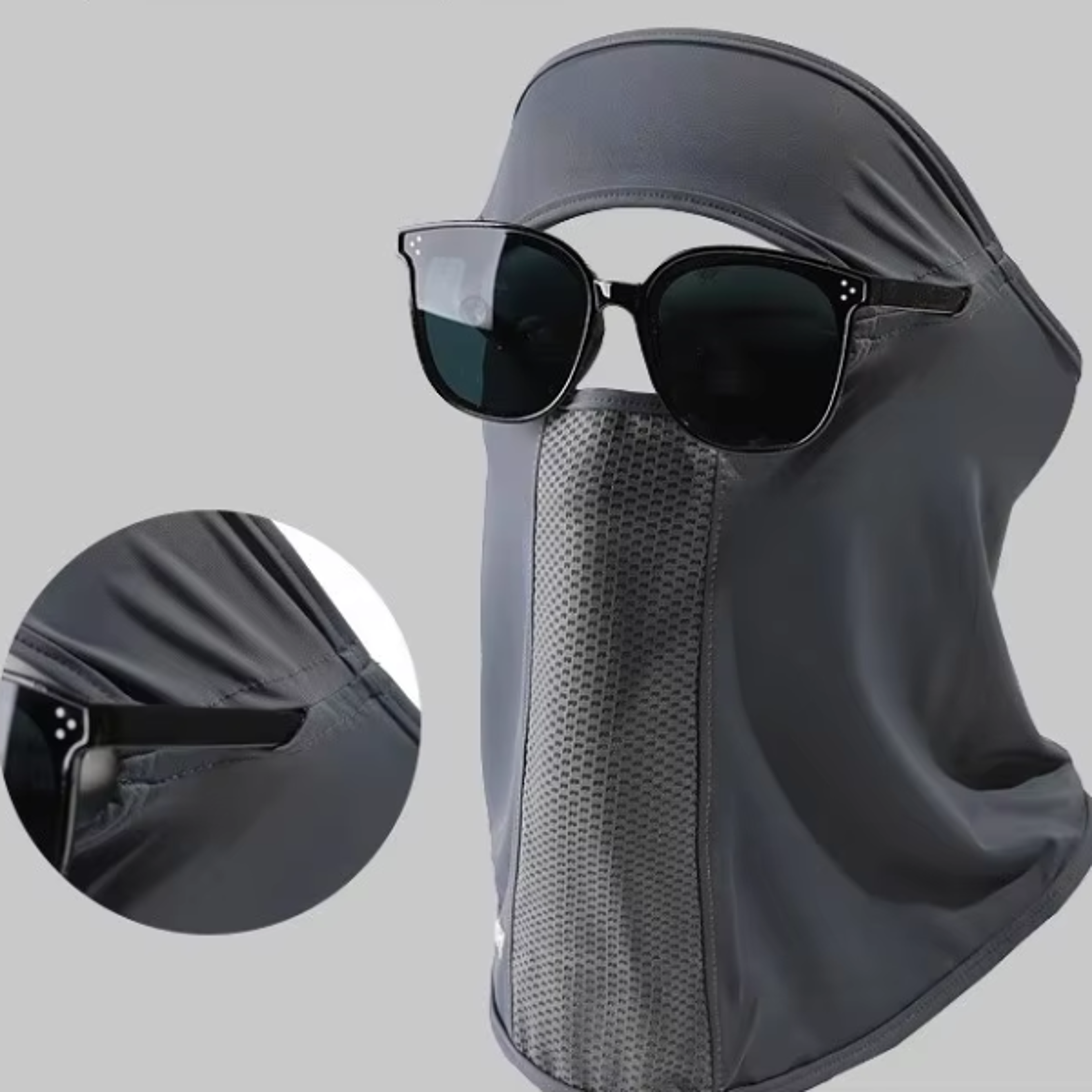 uv cooling face & neck shield mask with eyeglass hole for cycling, running & outdoor sports