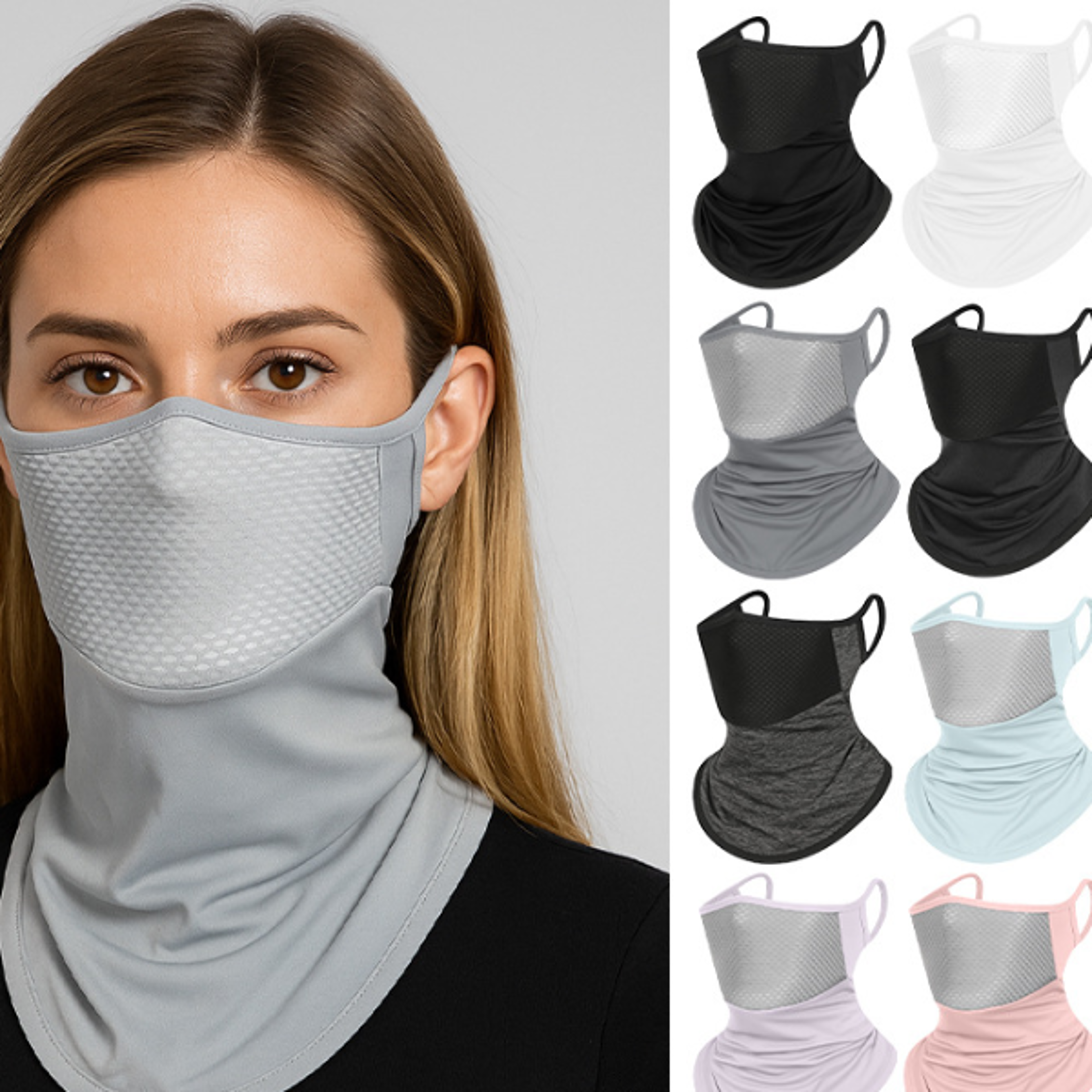 ice silk uv protection neck gaiter face cover for cycling, running & outdoor sports