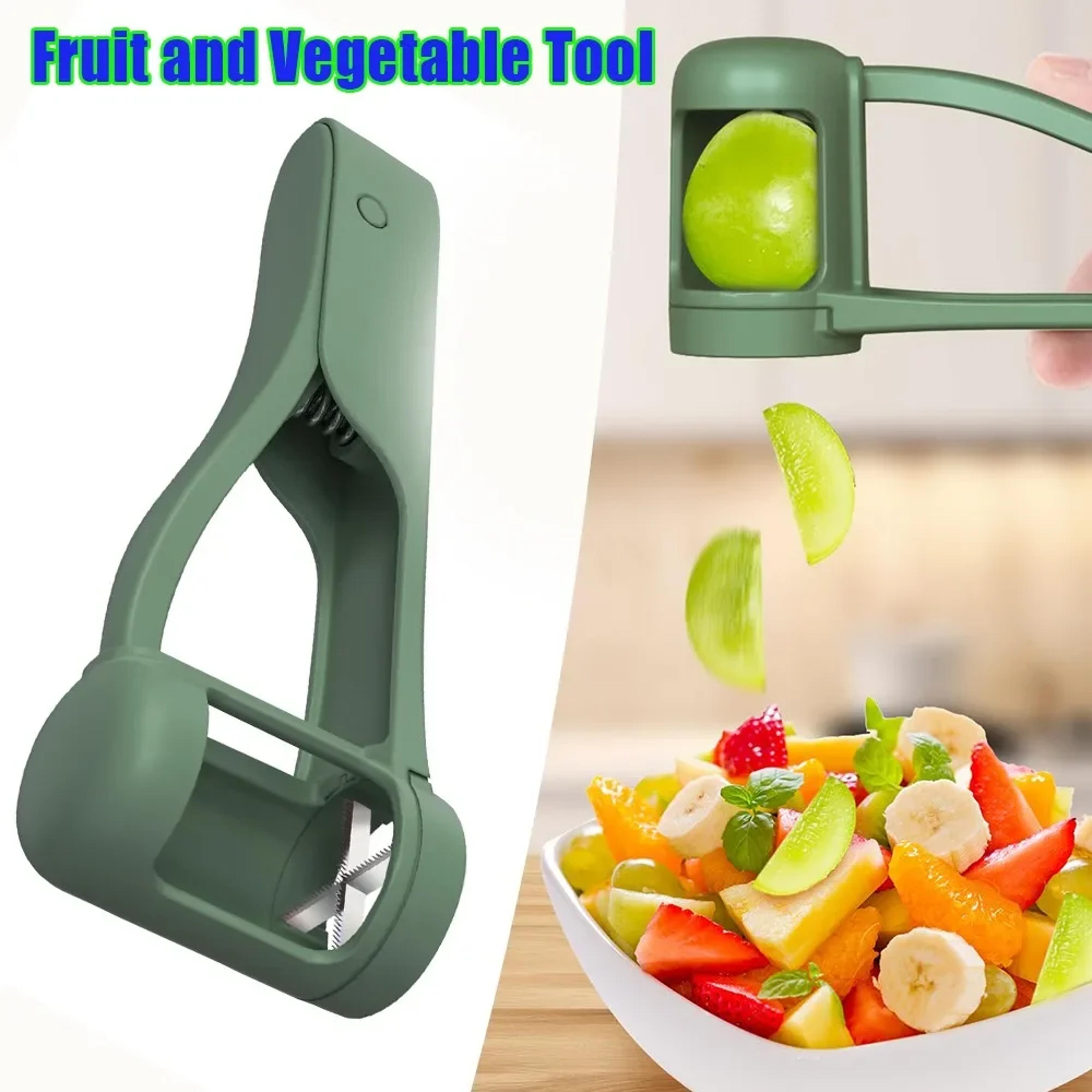 Multifunctional Handheld Strawberry  Grape Cutter Fruit Slicer For Kids Kitchen Prep 1