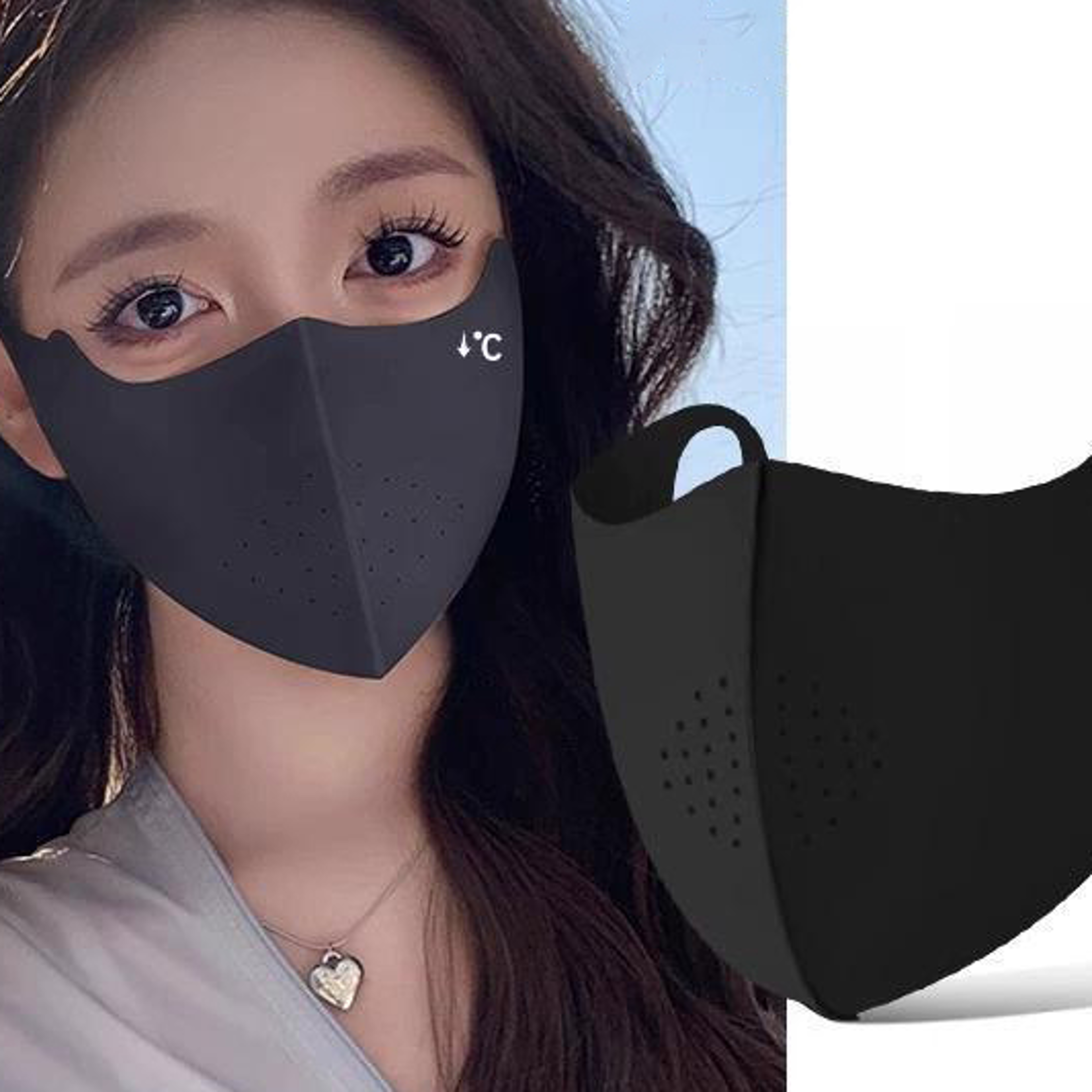 cooling ice silk face mask for summer driving, cycling & uv protection