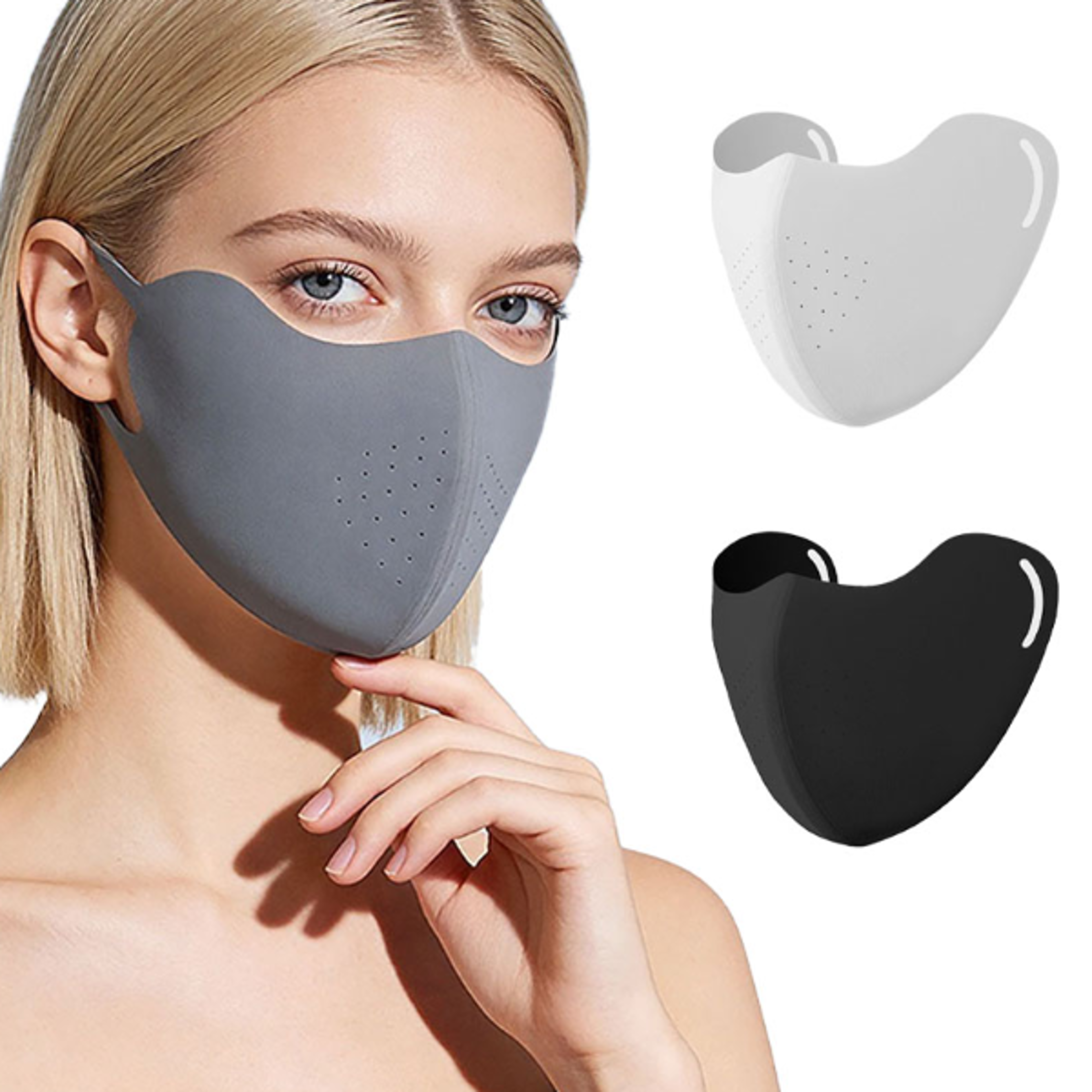 cooling ice silk sun mask adjustable uv protection face cover for outdoor sport