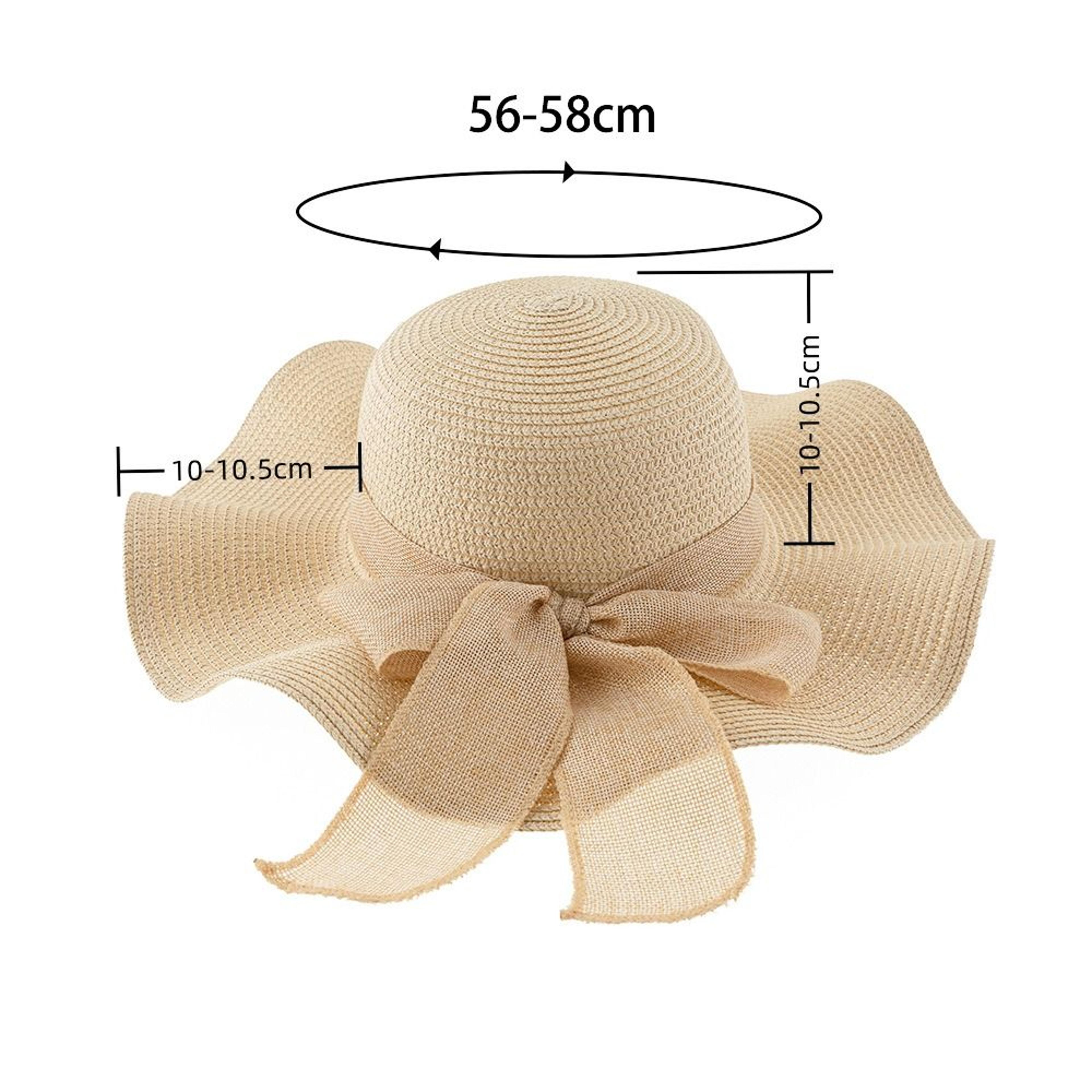 Wide Brim Sun Hat With Bow Foldable Straw UV Protection Beach Visor For Women 2