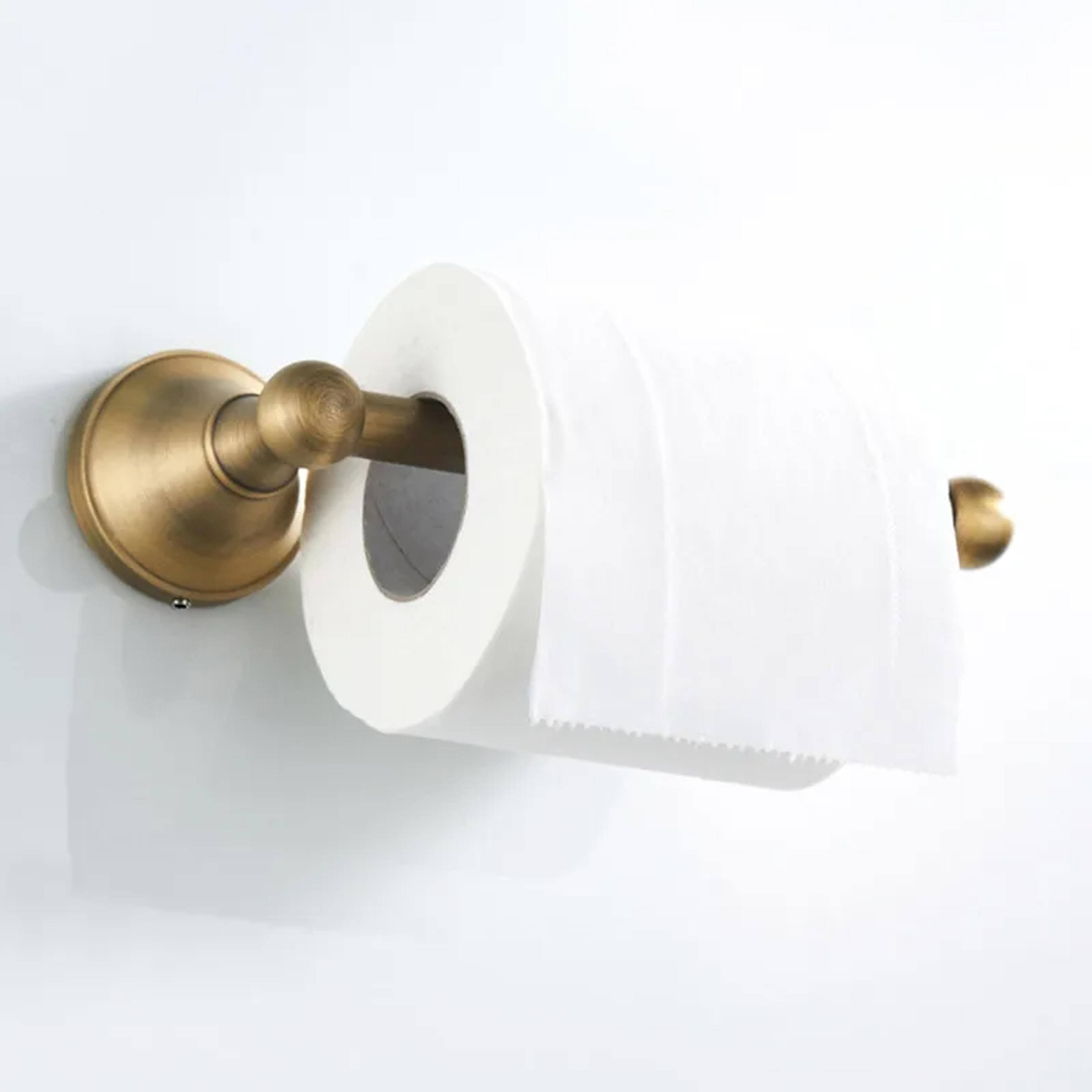 Antique Bronze Wall Mounted Toilet Paper Holder With Brass Finish Vintage Bathroom Tissue Rack 1