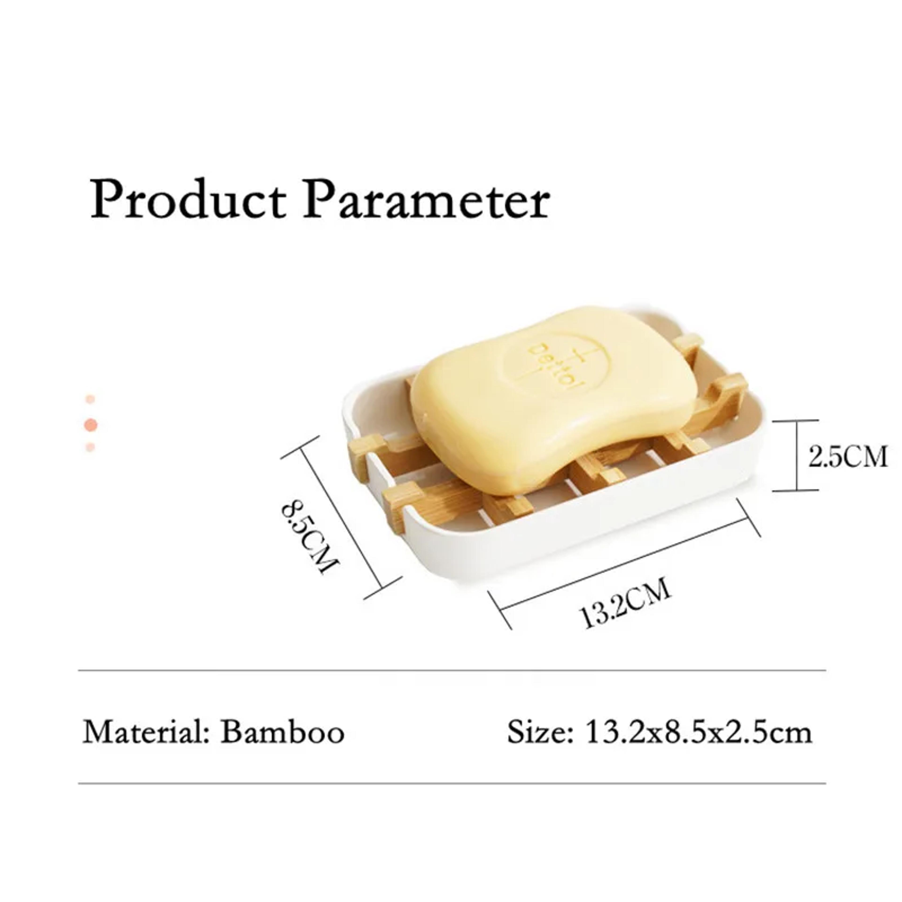 Premium Bamboo Soap Dish With SelfDraining Wooden Holder For Bathroom  Kitchen 4