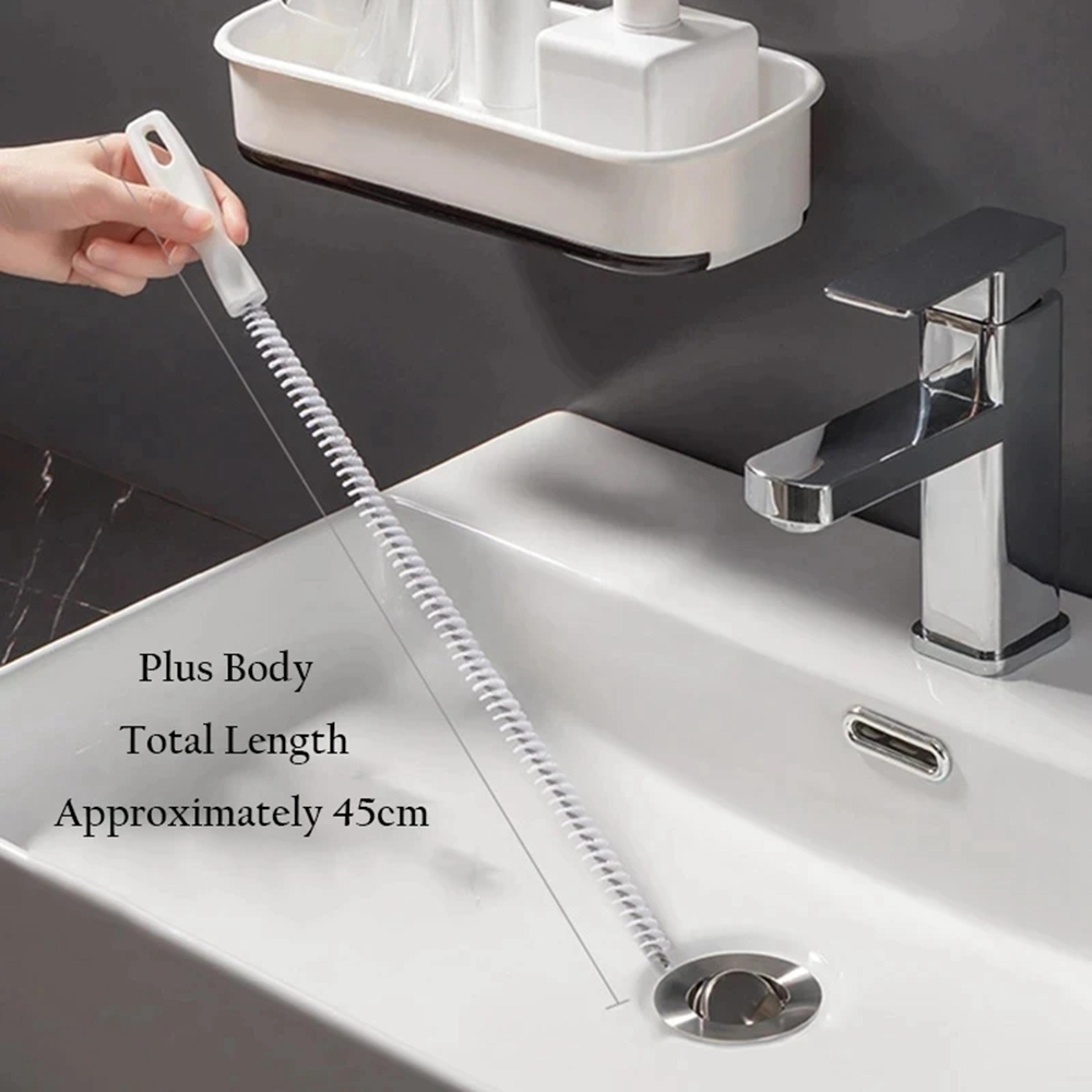 FlexReach Drain Cleaning Brush Flexible Hair Clog Remover For Bathroom Sink  Shower Drains 3