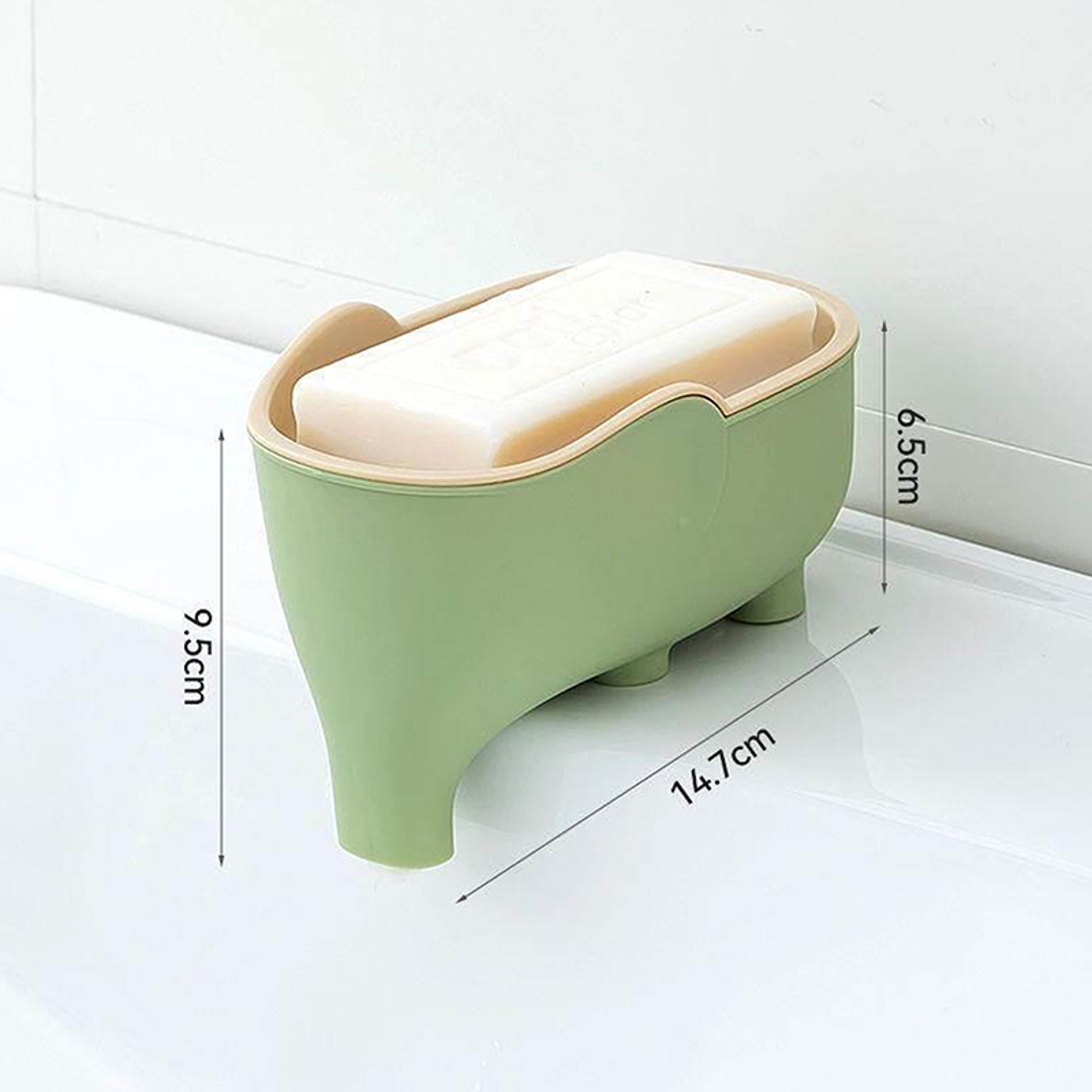 Elephant Self Draining Soap Dish With Waterproof Drain Rack  Cute Bathroom Soap Dish  Soap Saver Tr 5