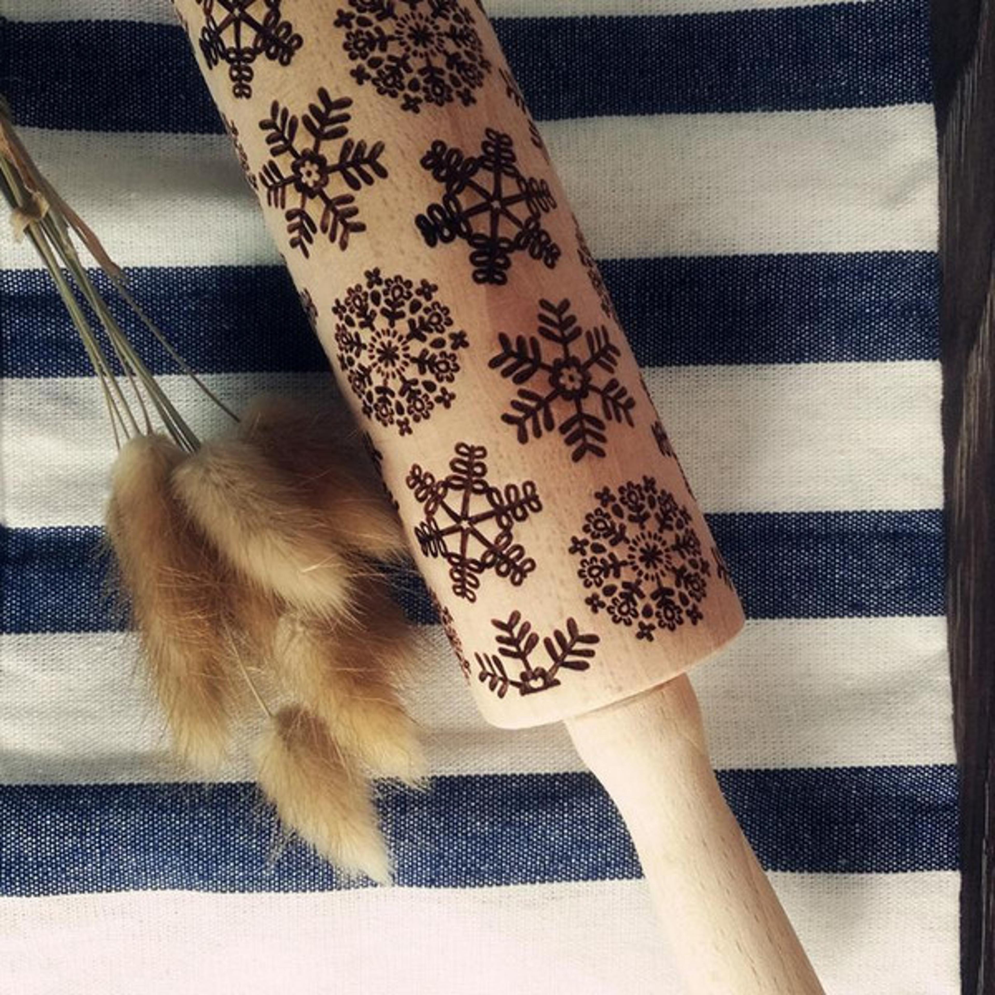 Christmas 3D Rolling Pin Unique Snowflakes