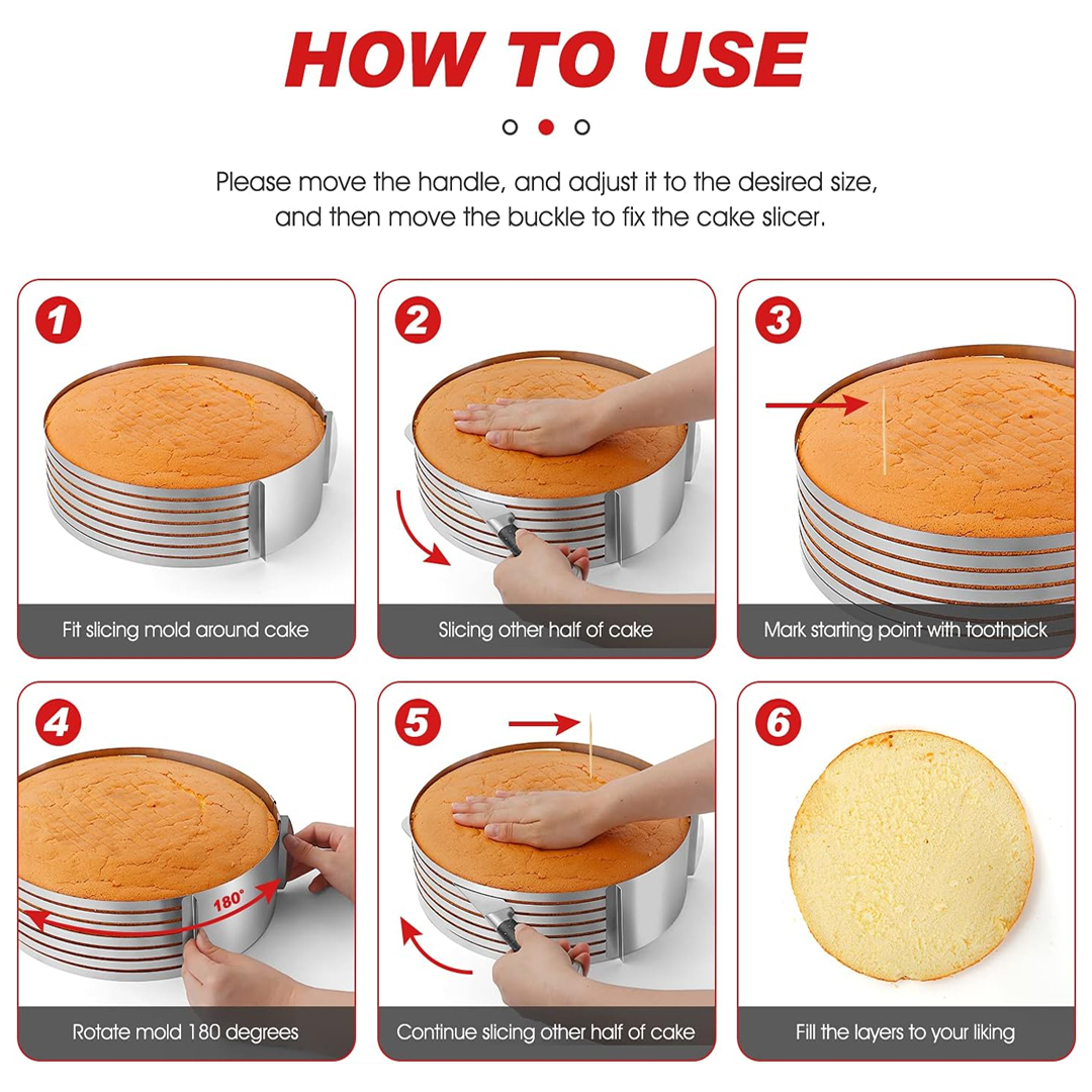 Durable cake cutter for perfect layer cakes
