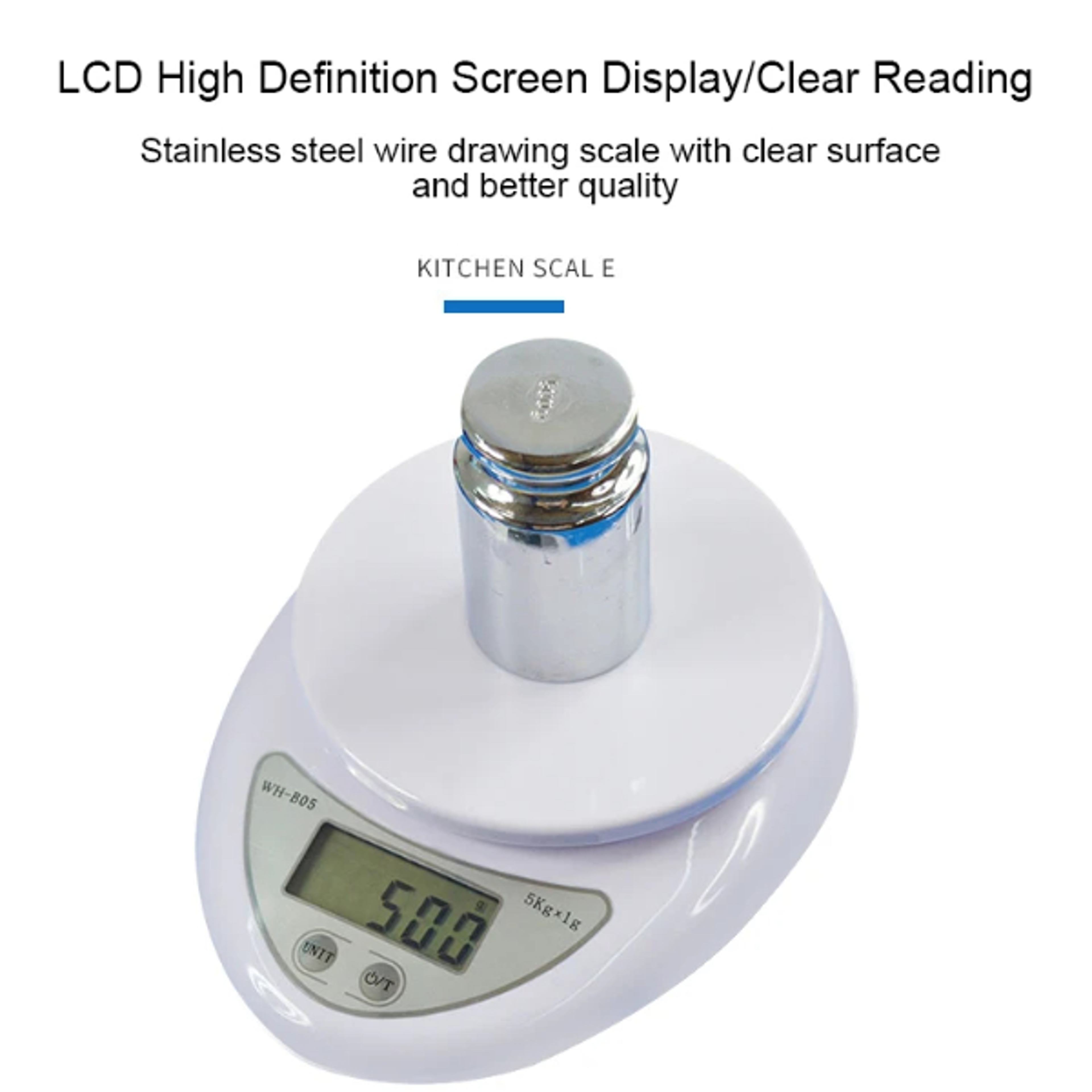 Lightweight and accurate LED kitchen scale for baking