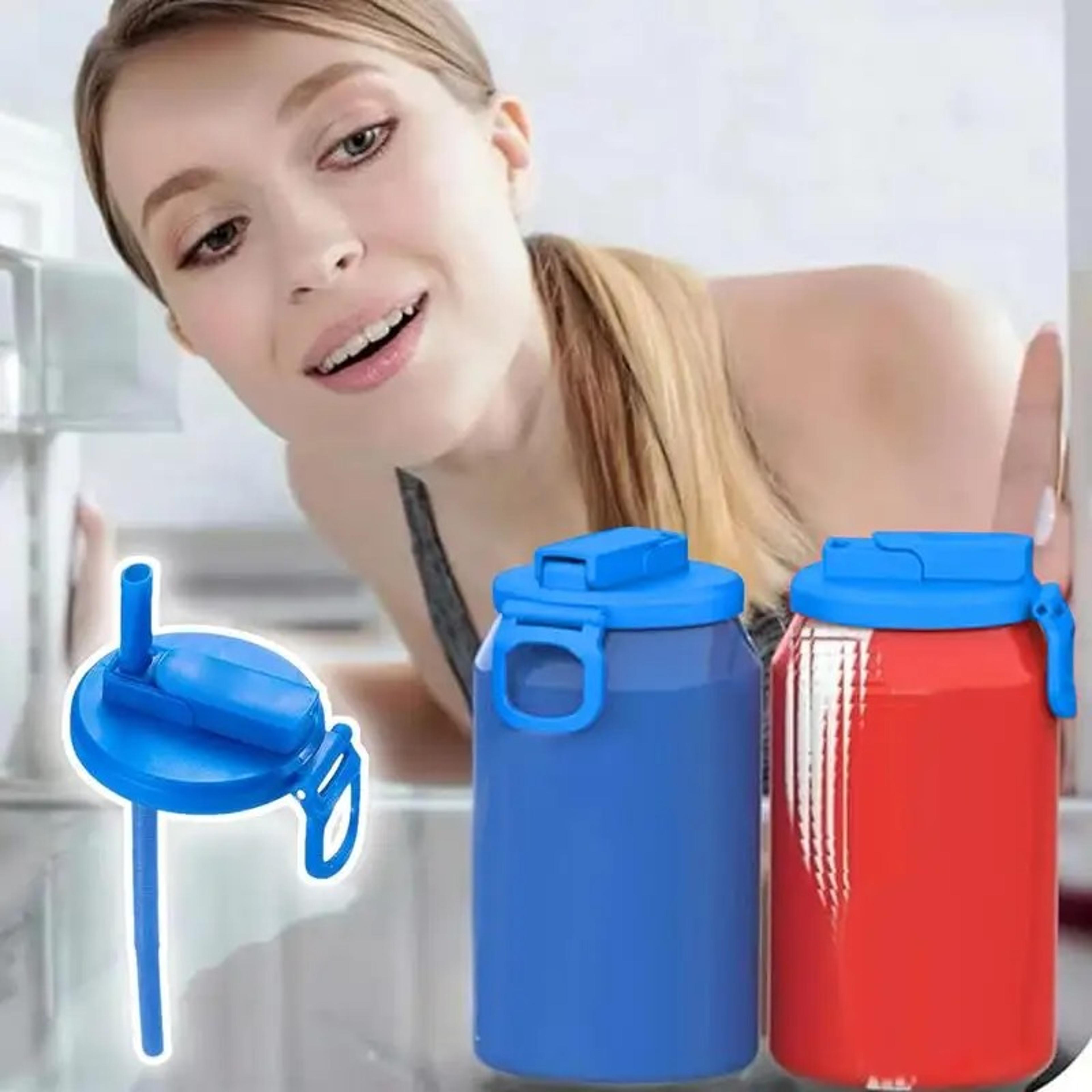 leak-proof soda can covers with straw | dustproof silicone caps