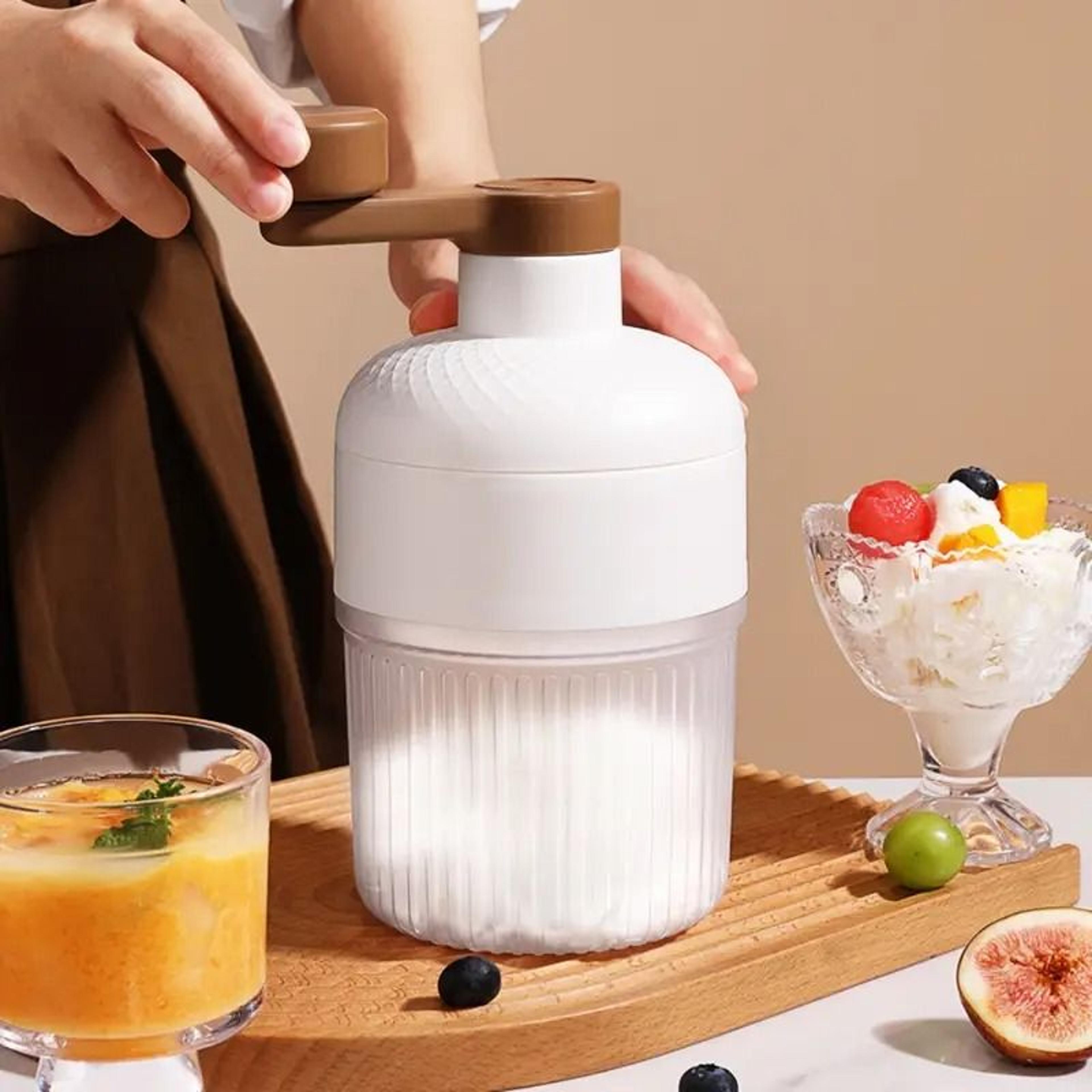 mini portable ice shaver & shaved ice machine, handheld ice crusher with ice cube molds
