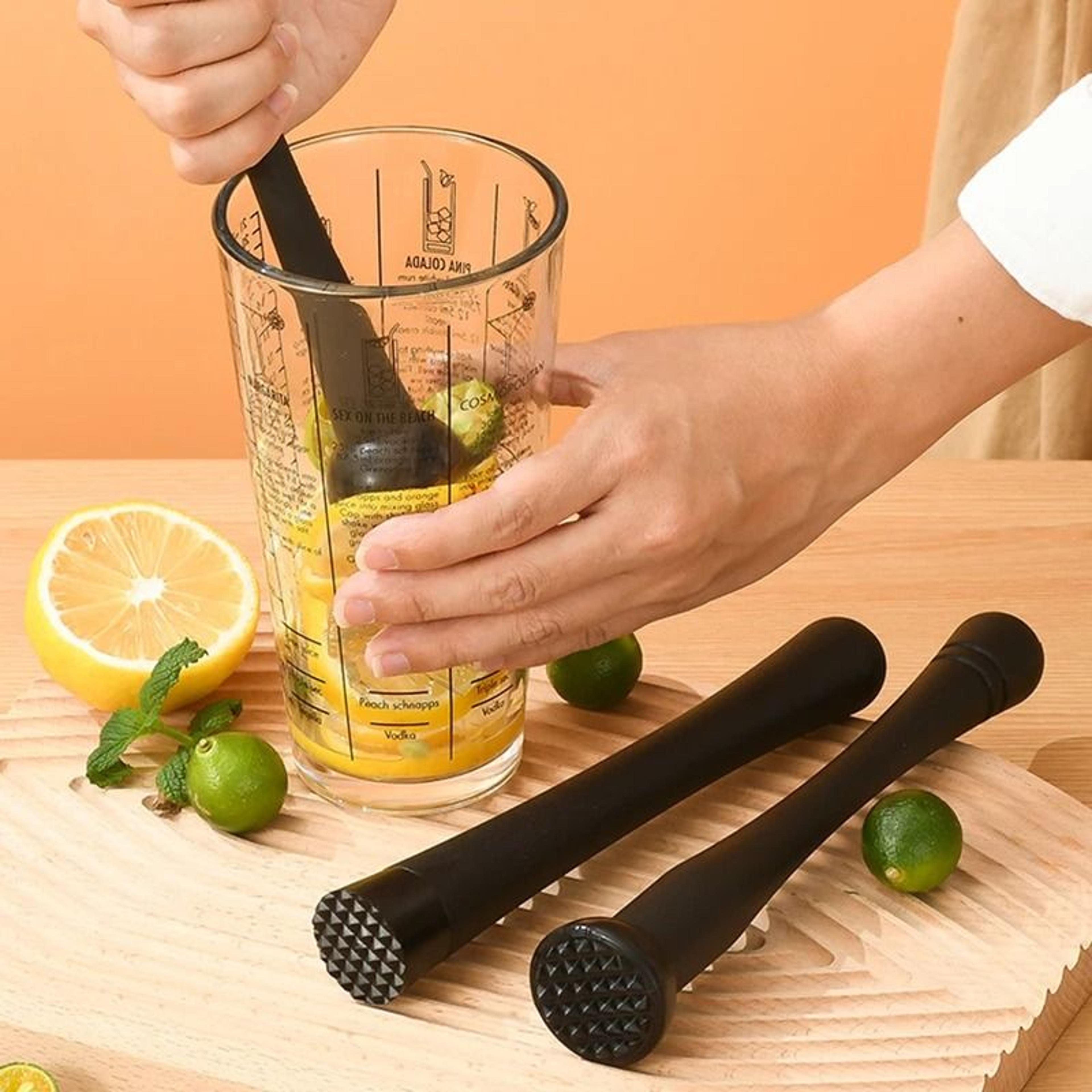 professional stainless steel cocktail muddler and ice cube crusher