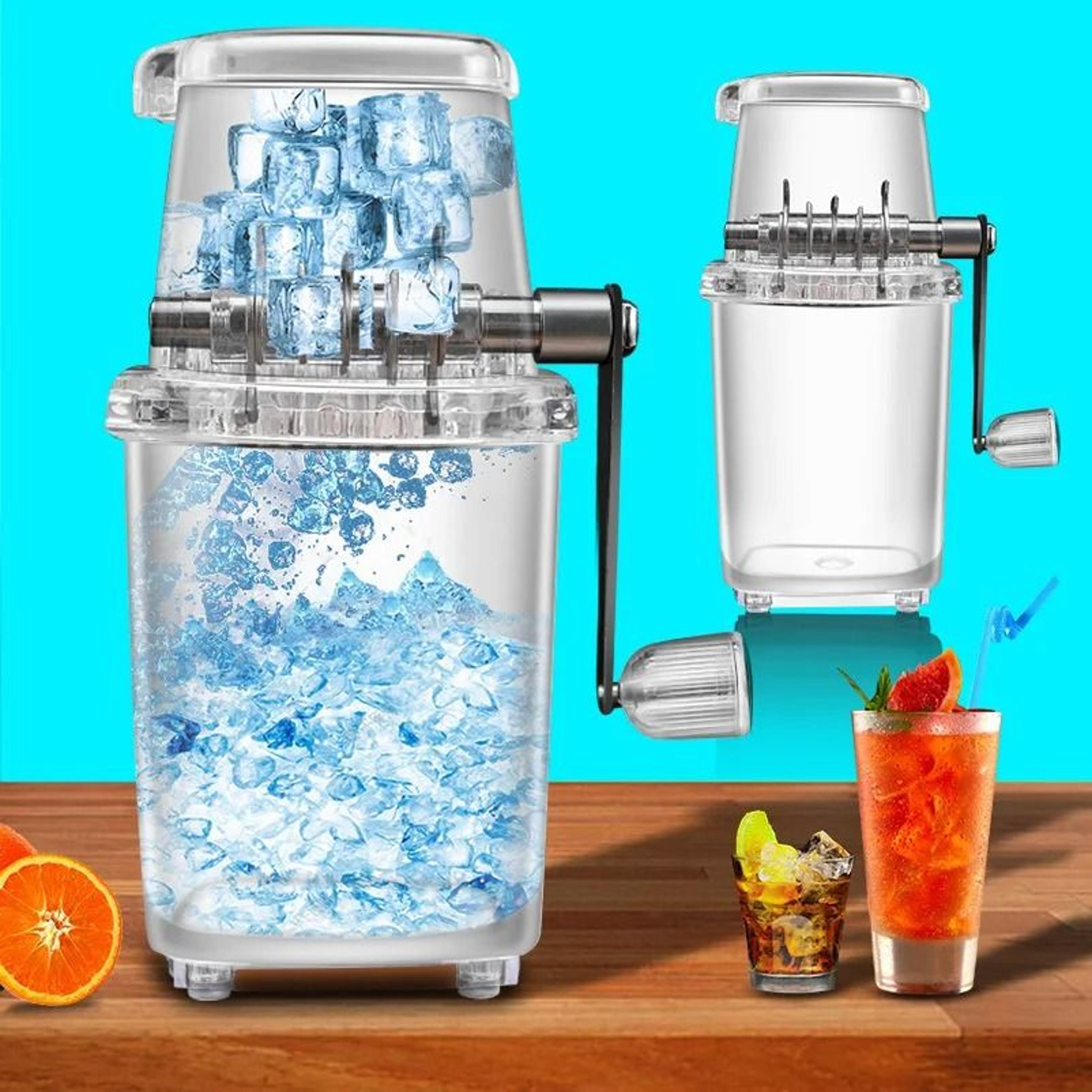 portable manual ice crusher with comfortable handle – multi-functional hand-cranked smoothie and beverage tool for home
