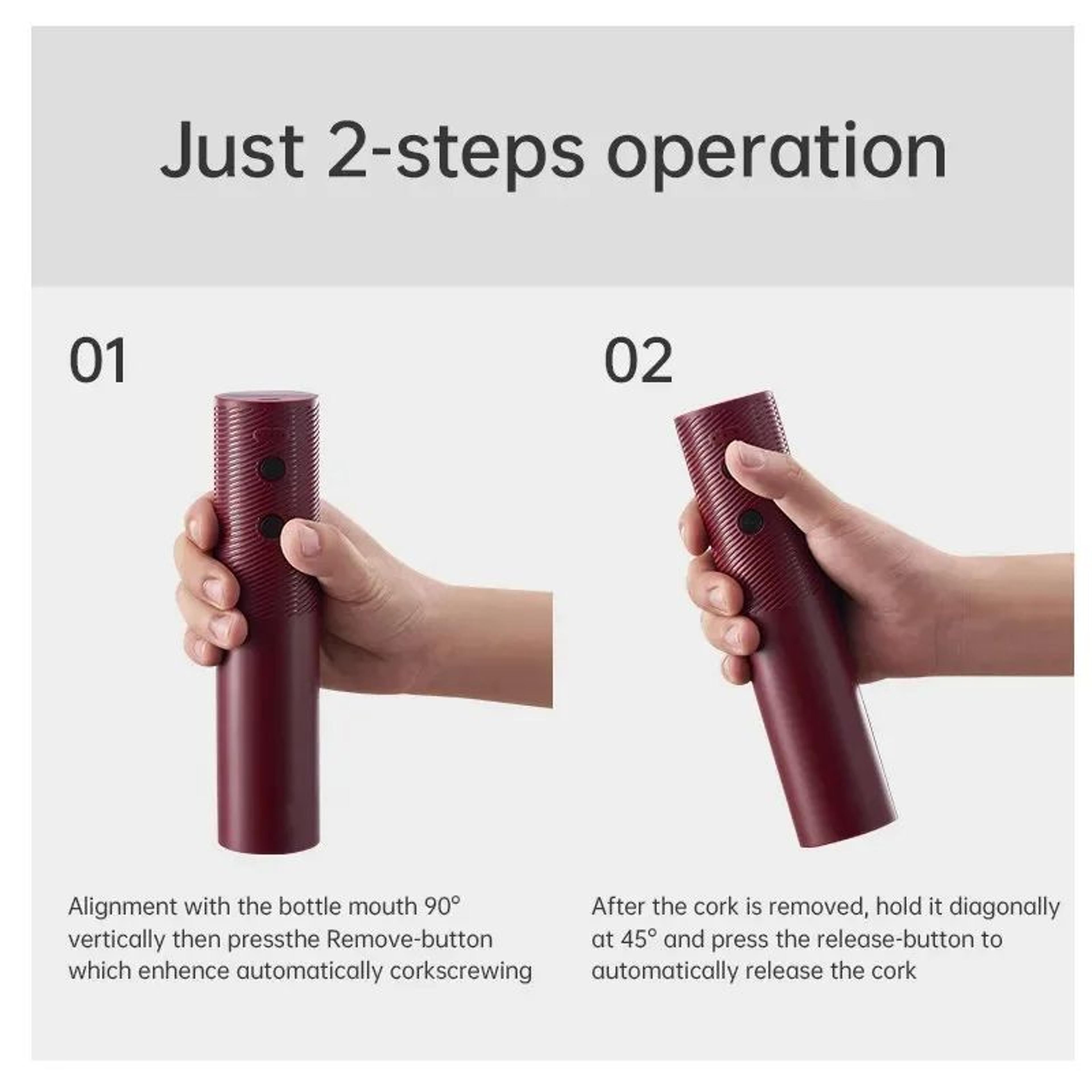 Electric Wine Bottle Opener Rechargeable Automatic Corkscrew With OneClick Button Portable And Cord 4