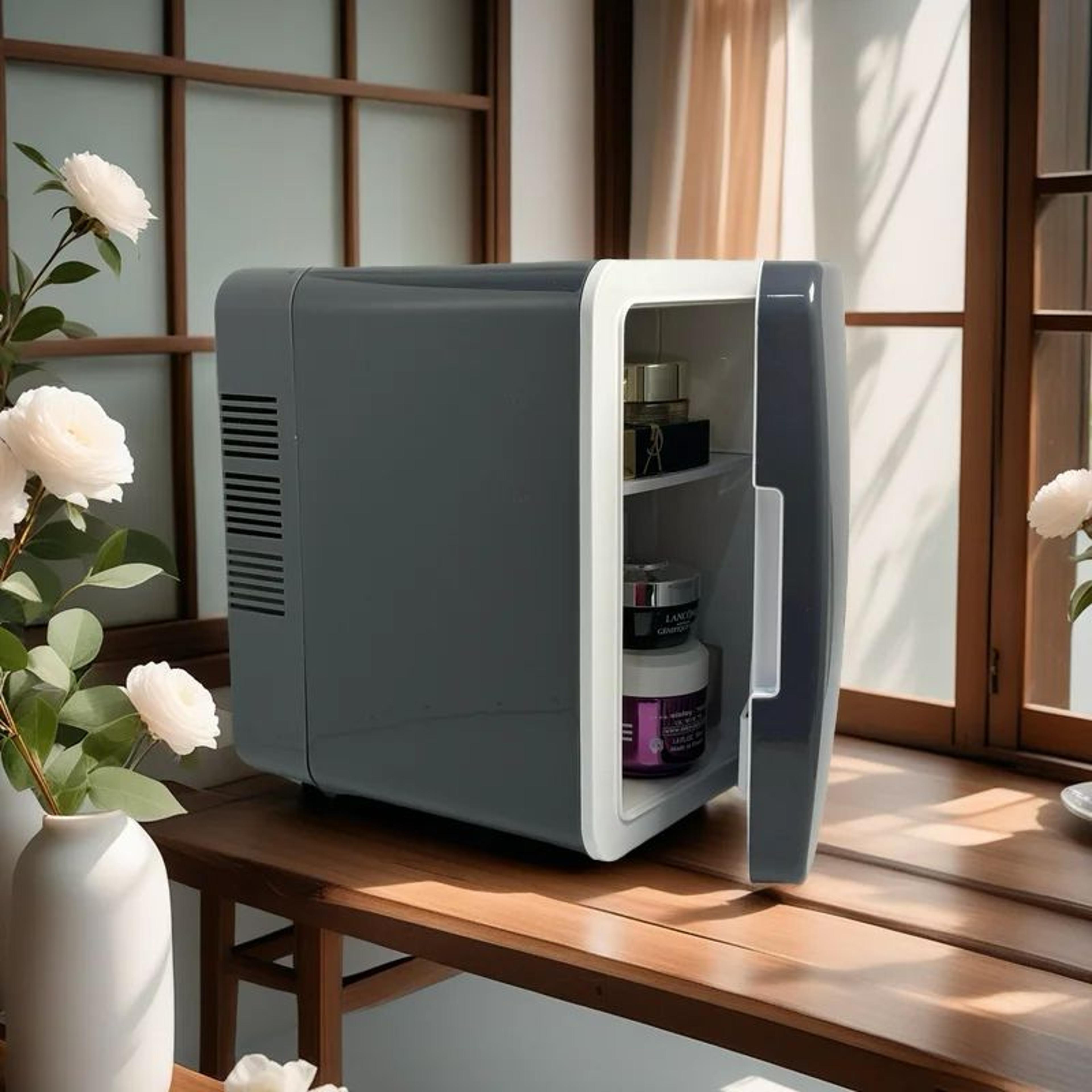 low noise compact mini fridge home car use, storage food drink mini fridge for portable cooling & warming