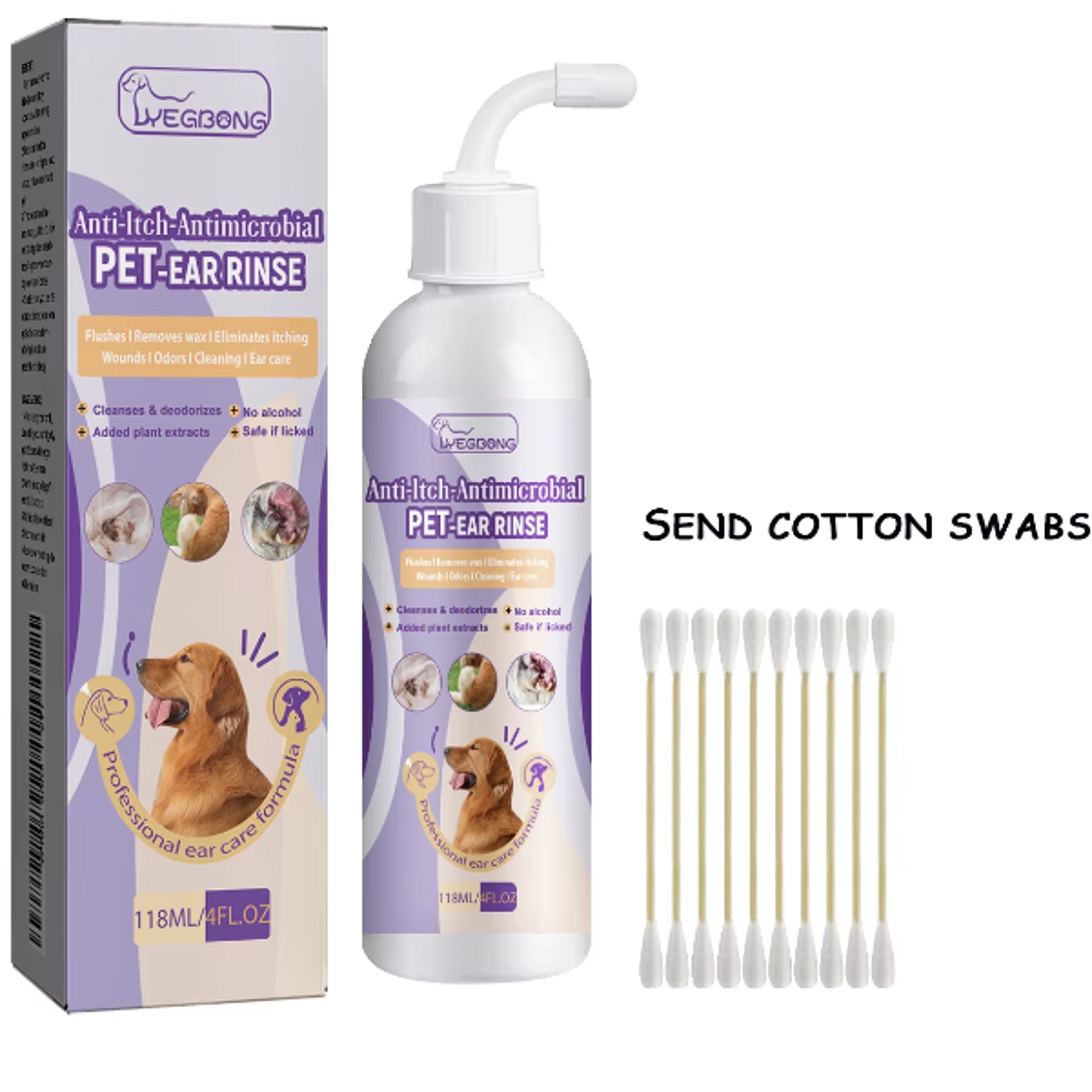 pet ear cleaner drops for dogs & cats natural ear wax & odor relief