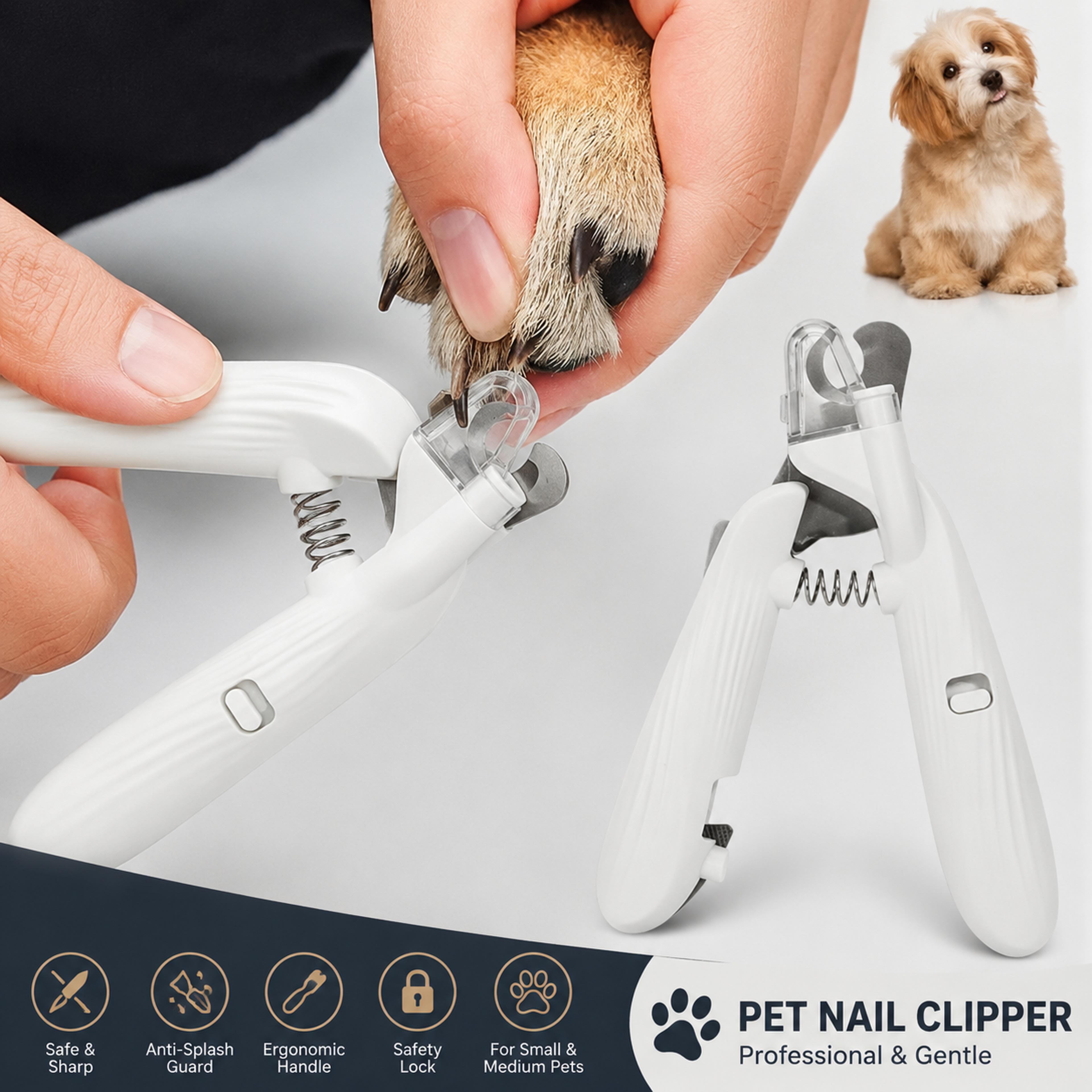 paw glow 2 in 1 led dog nail grinder & clipper rechargeable pet grooming tool