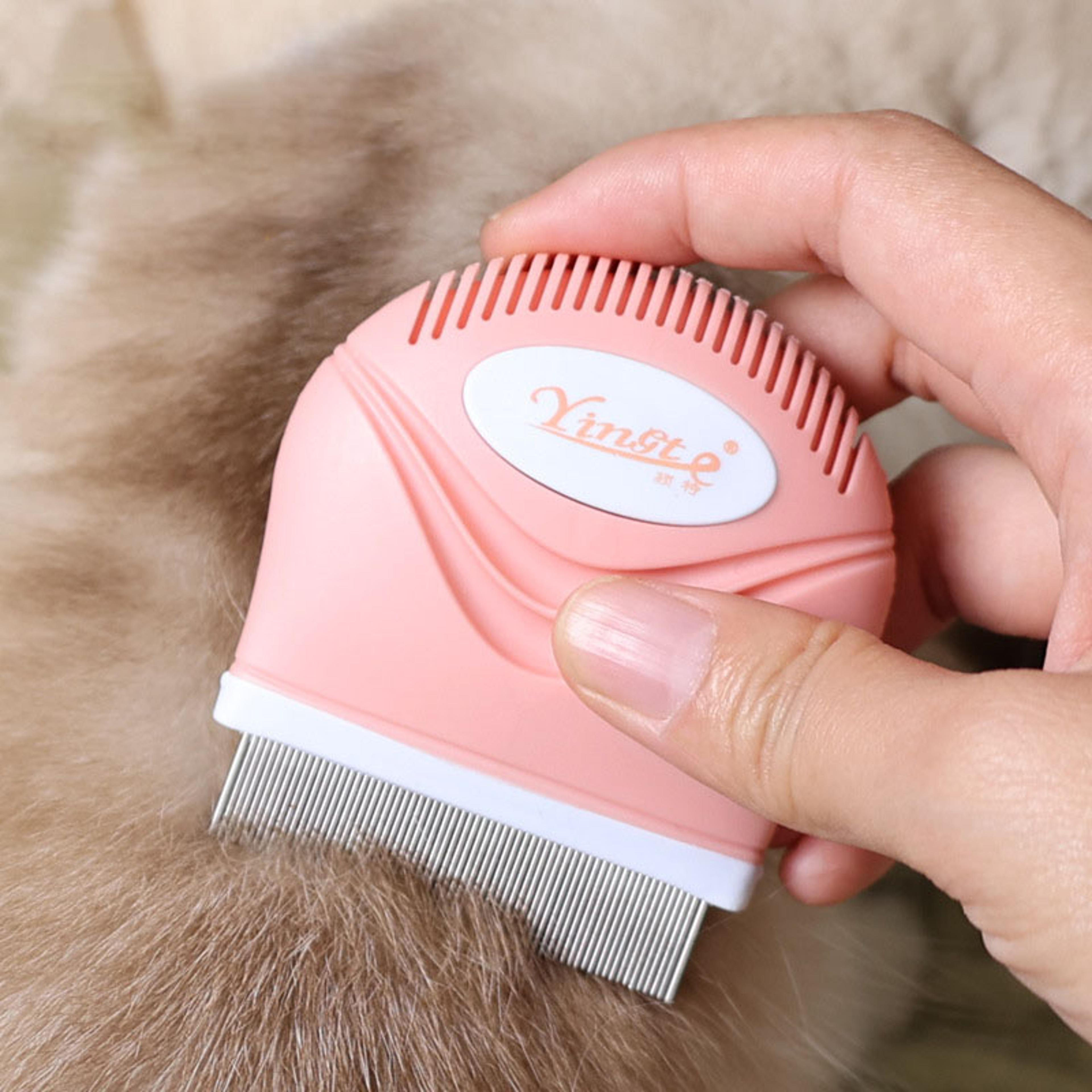 stainless steel pet flea comb for dogs & cats fine tooth grooming & tear stain cleaning brush