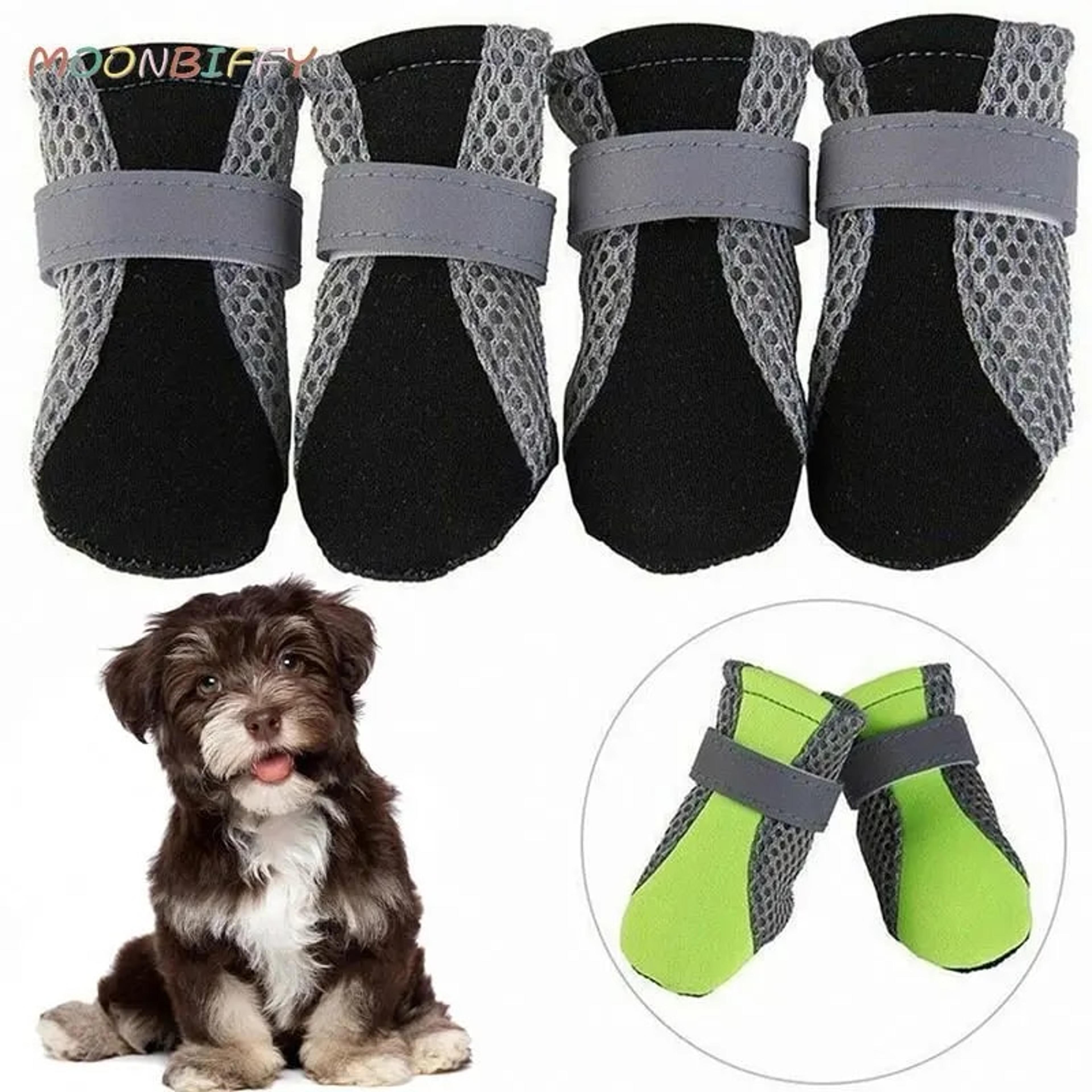 breathable waterproof pet dog shoes for safe night walks - reflective boots for small/medium dogs